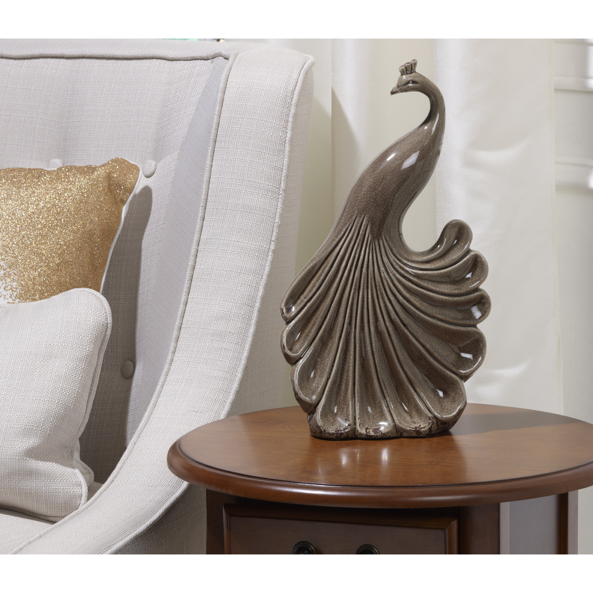 Bombay Ceramic Peacock Figurine & Reviews Wayfair