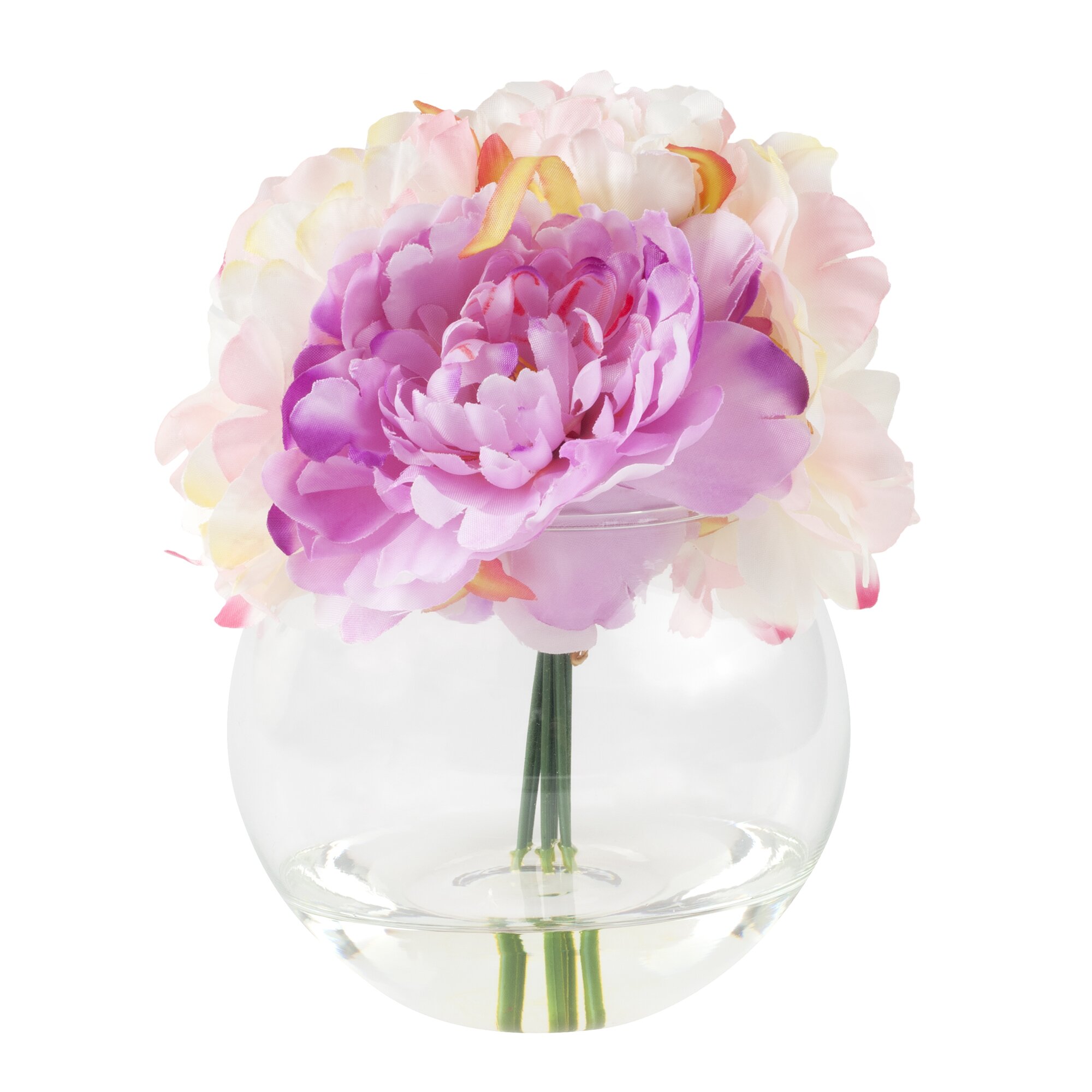 Pure Garden Peony Arrangement In Glass Vase And Reviews Wayfair 1619