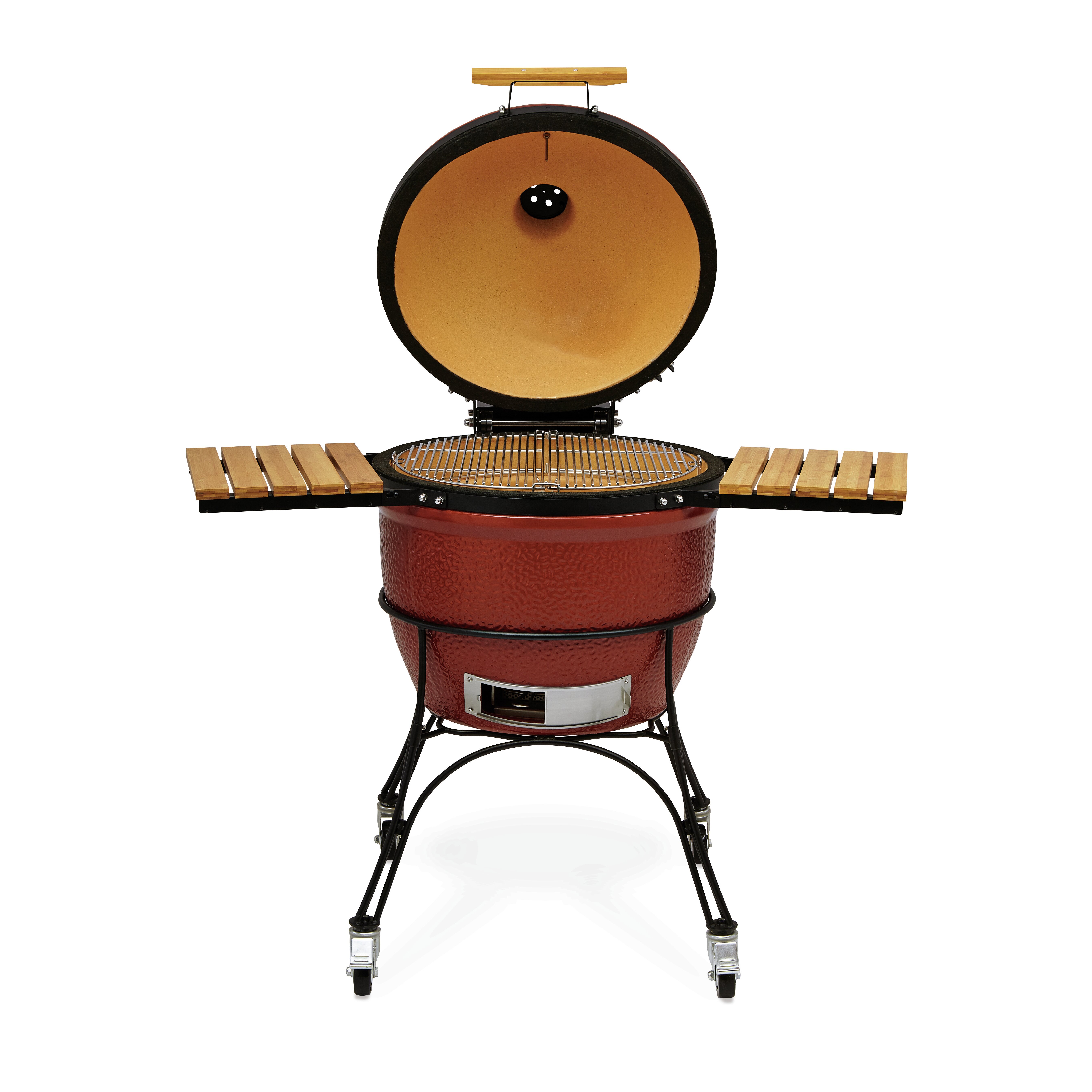 Kamado Joe BigJoe Grill with Cart, Heat Deflector, & Side Shelves ...