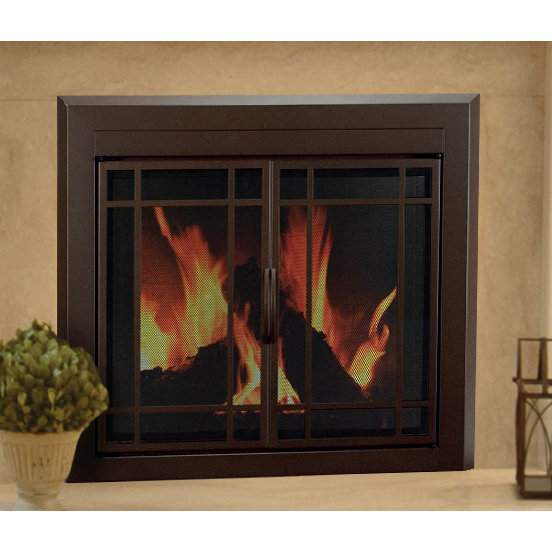 Pleasant Hearth Enfield Prairie Style Fireplace Screen and 9