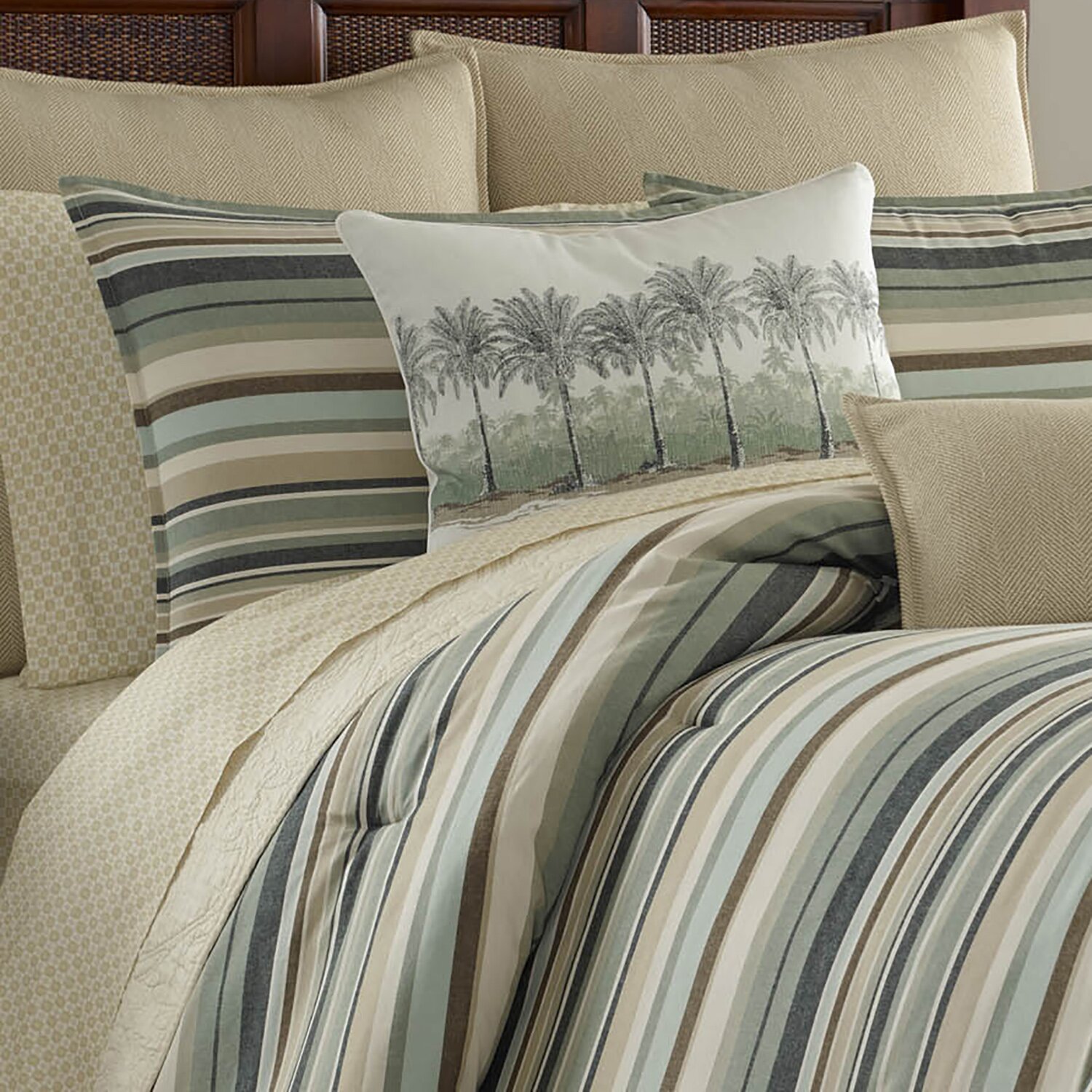 Tommy Bahama Bedding Canvas Stripe 3 Piece Duvet Cover Set | Wayfair