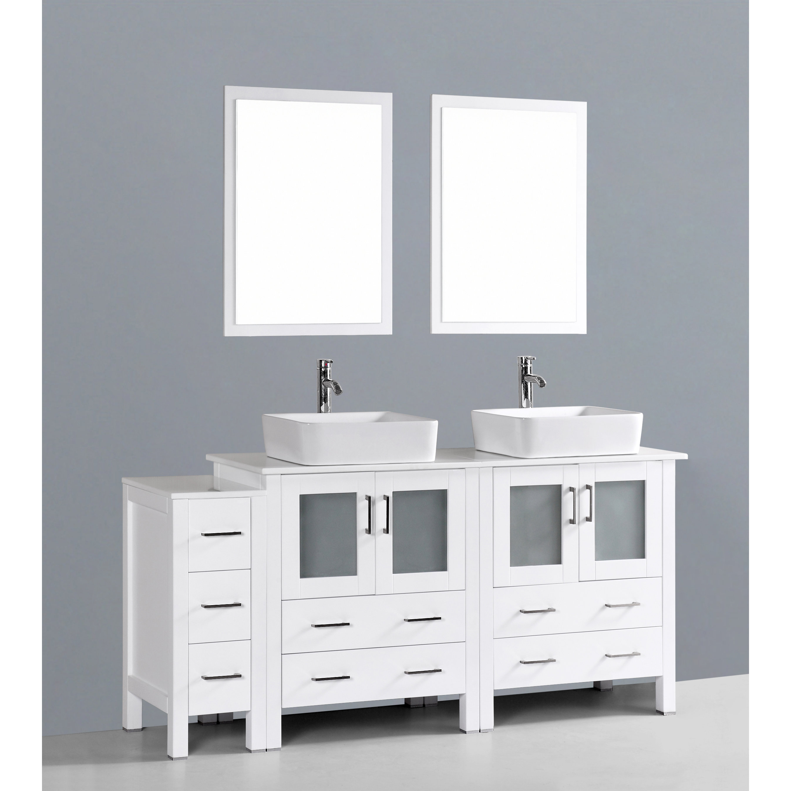 Bosconi Contemporary 72" Double Bathroom Vanity Set with Mirror Wayfair