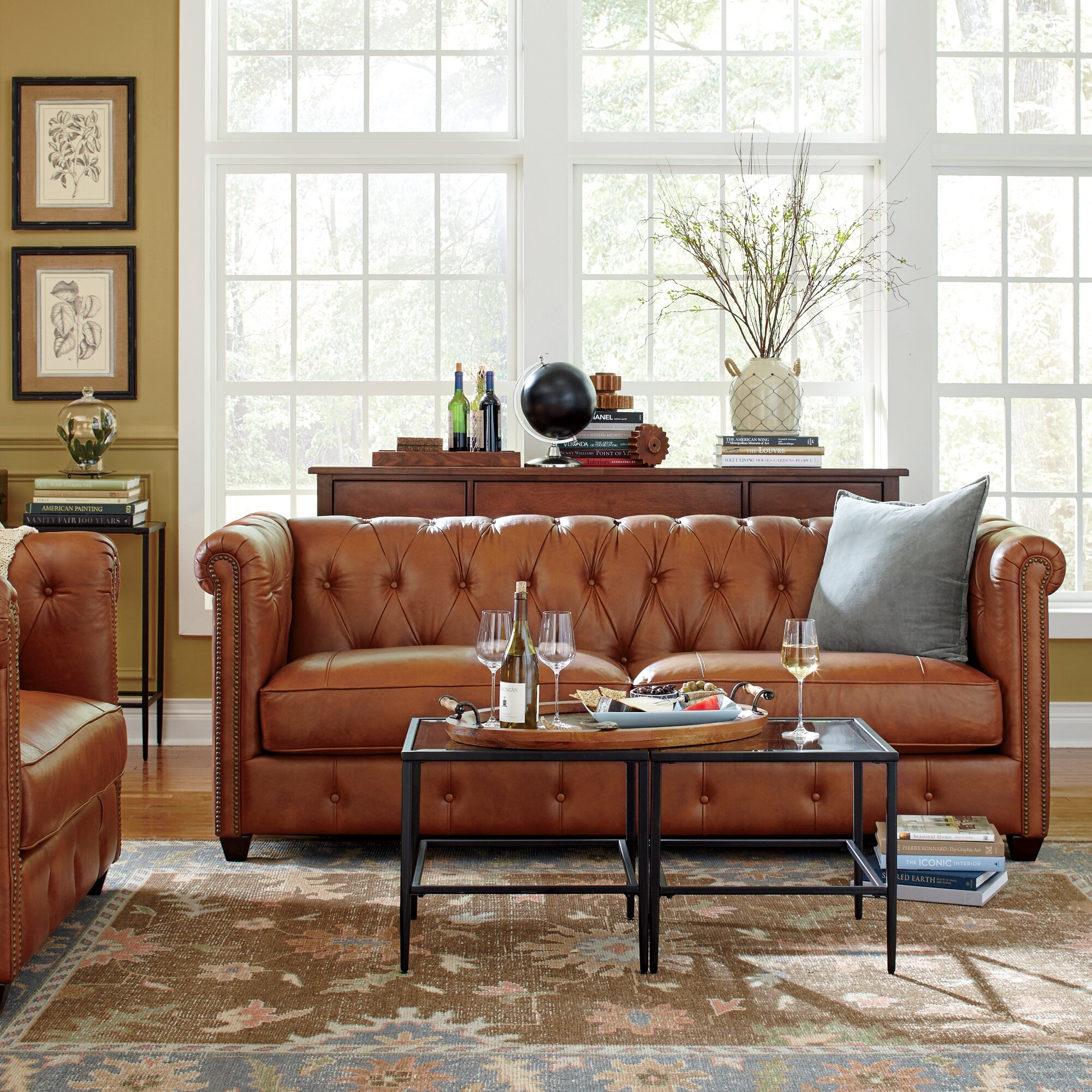 Birch Lane Hawthorn Leather Sofa & Reviews Wayfair