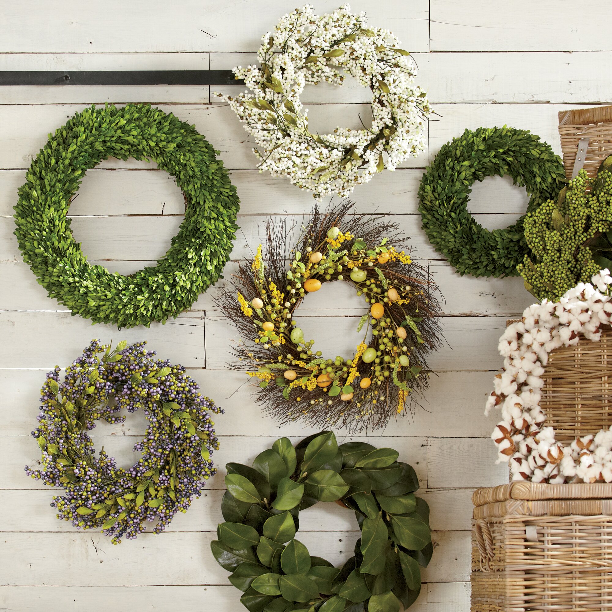 8. Victorian Romance Faux Magnolia Wreath