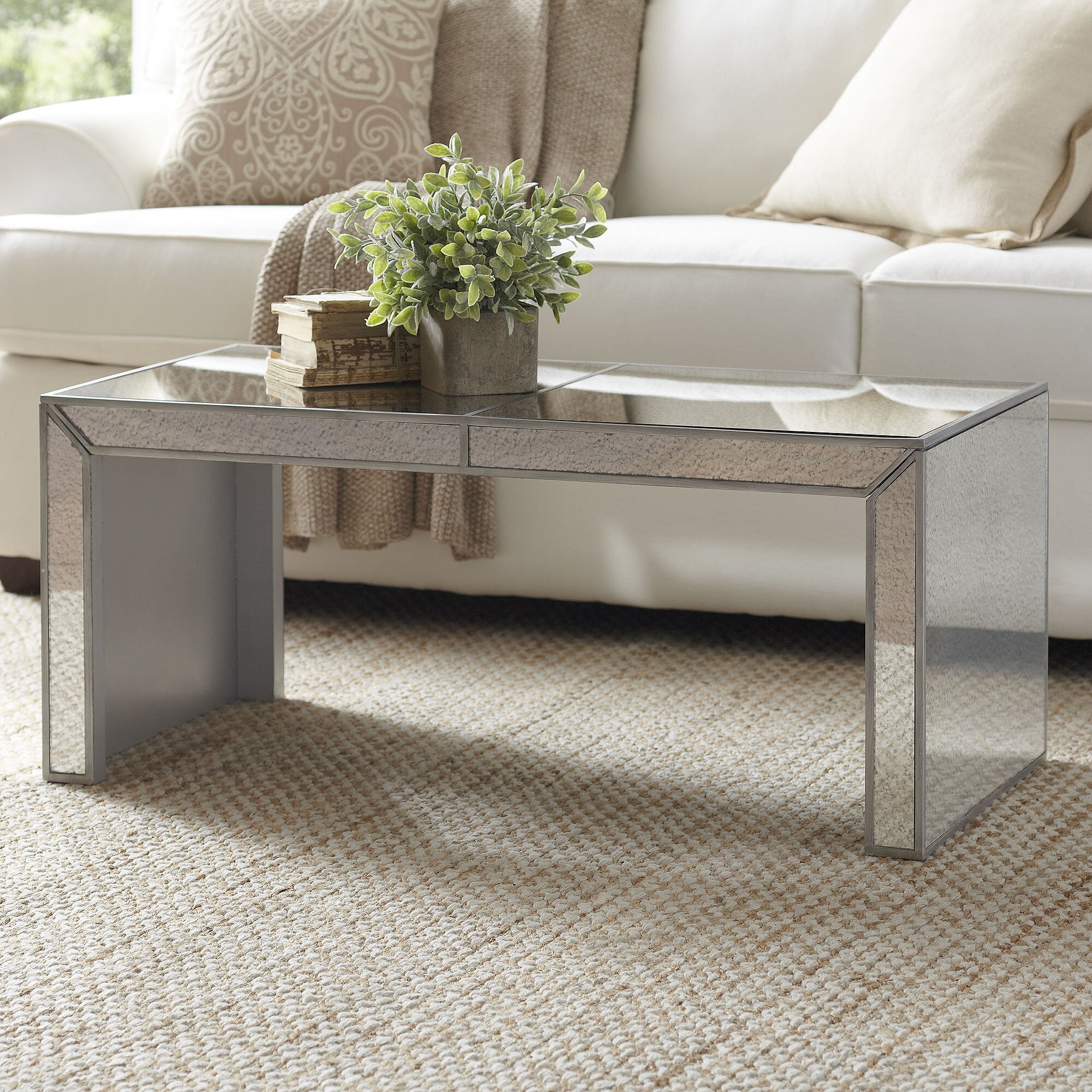 Birch Lane Elliott Mirrored Coffee Table & Reviews | Wayfair