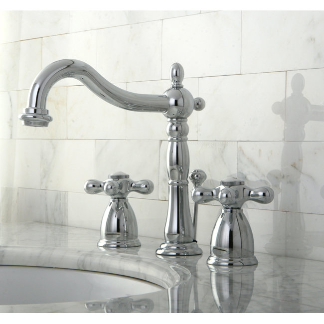 Kingston Brass Heritage Double Handle Widespread Bathroom Faucet with ...