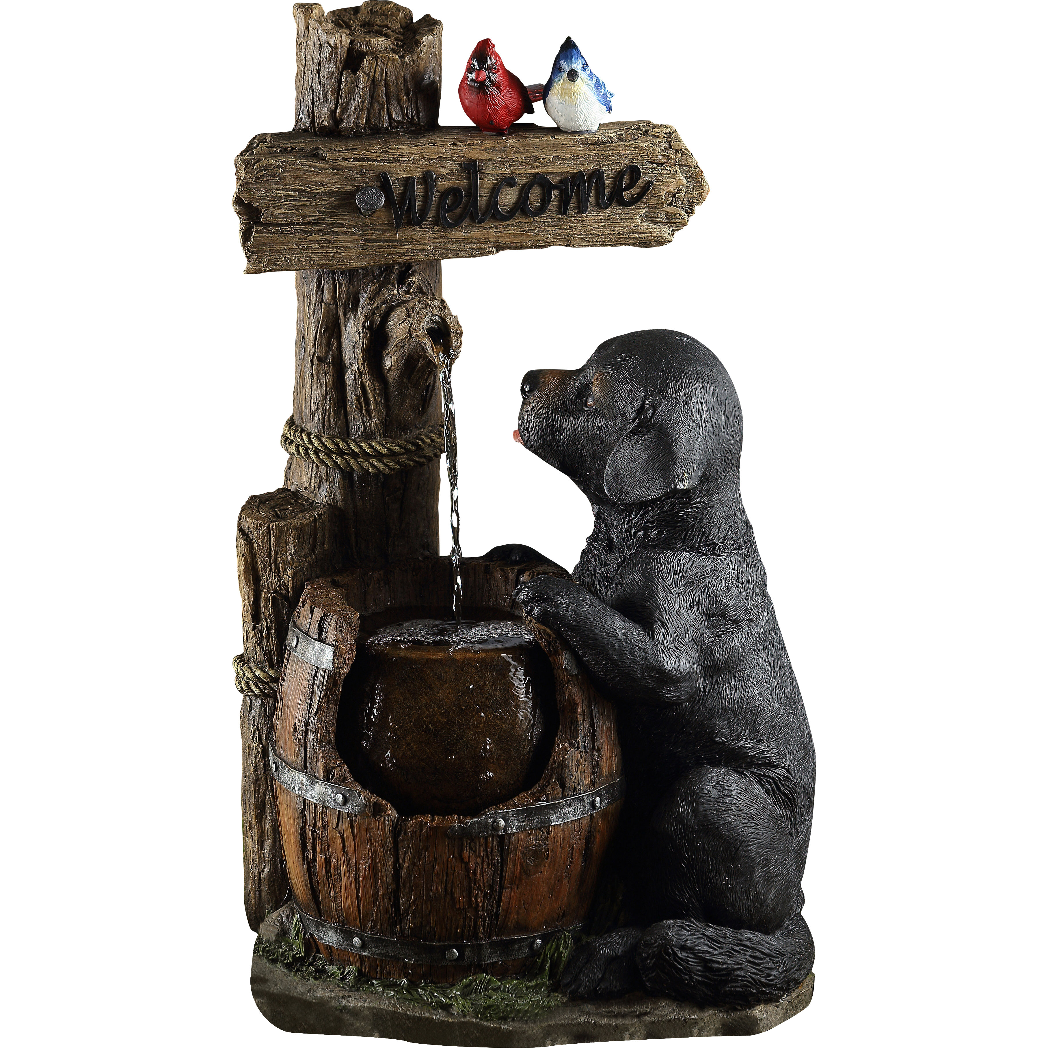 Jeco Inc. Polyresin and Fiberglass Dog and Cask Water Fountain Wayfair
