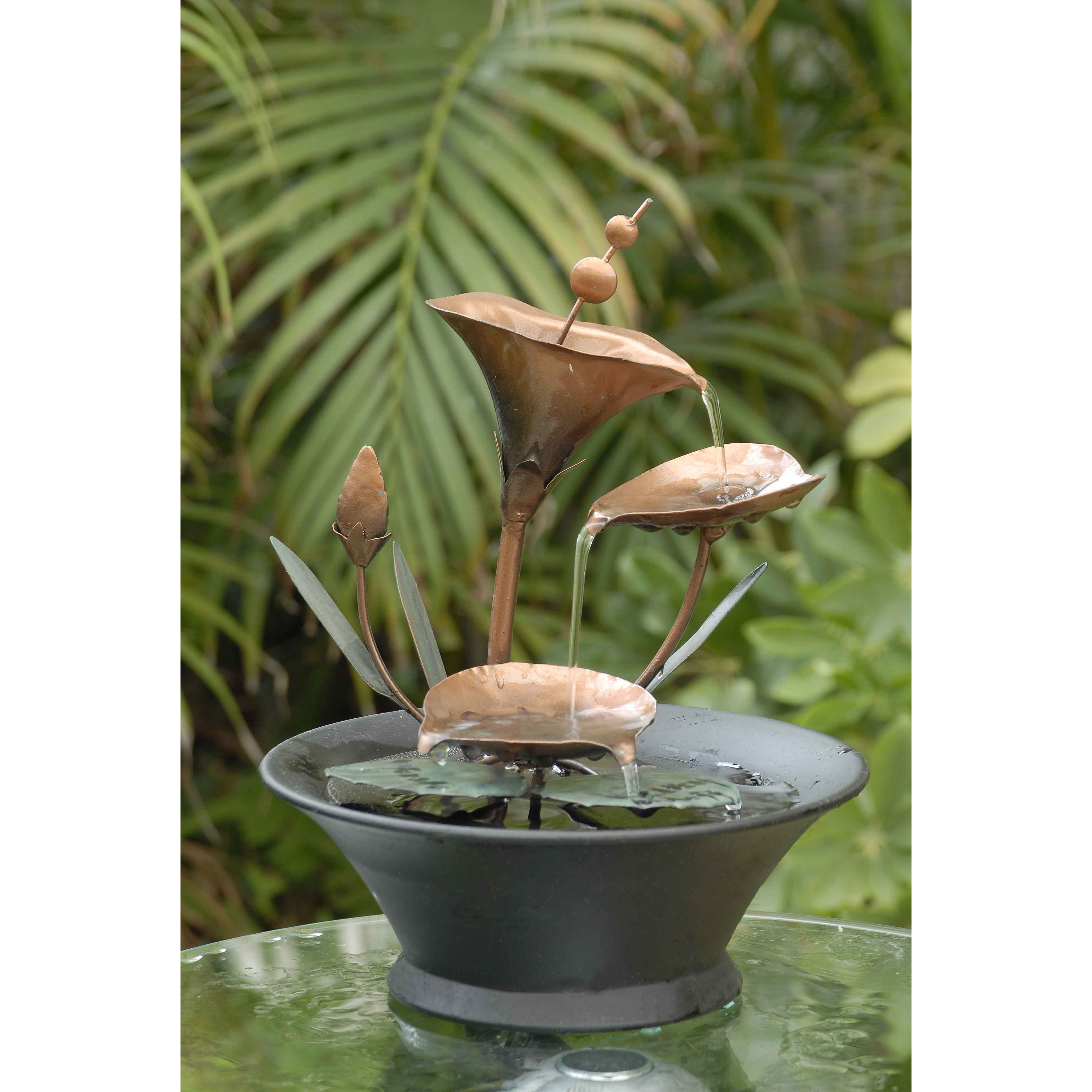 Jeco Inc. Metal Flower Tabletop Fountain & Reviews Wayfair