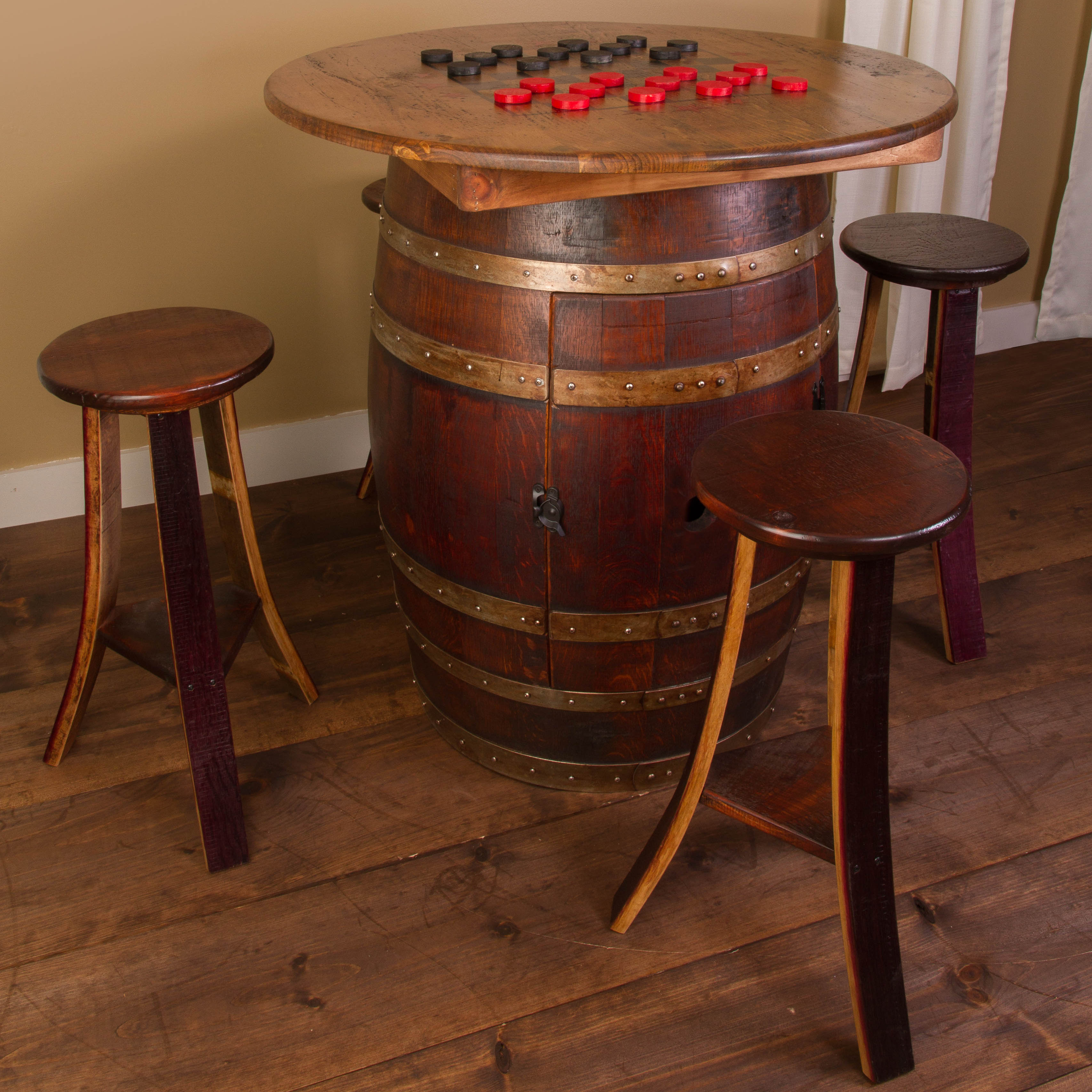 Napa East Collection Whiskey Barrel 5 Piece Pub Table Set Wayfair