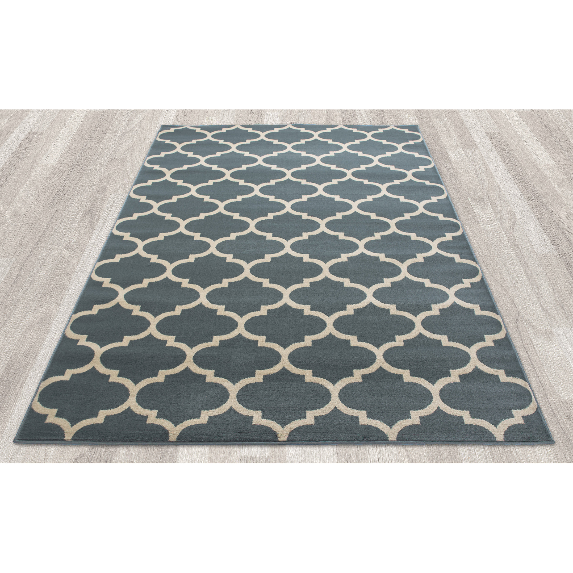 Ottomanson Regal Contemporary Moroccan Trellis Blue Area Rug & Reviews
