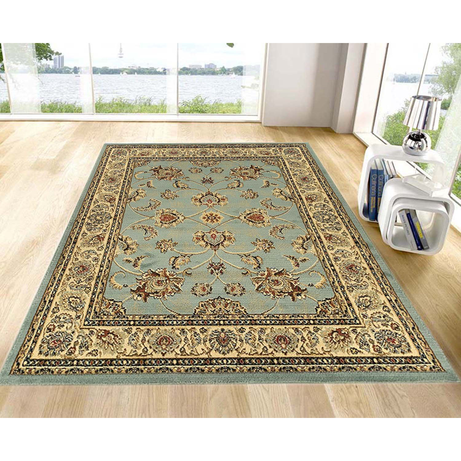 Ottomanson Royal Blue/Brown Area Rug & Reviews Wayfair