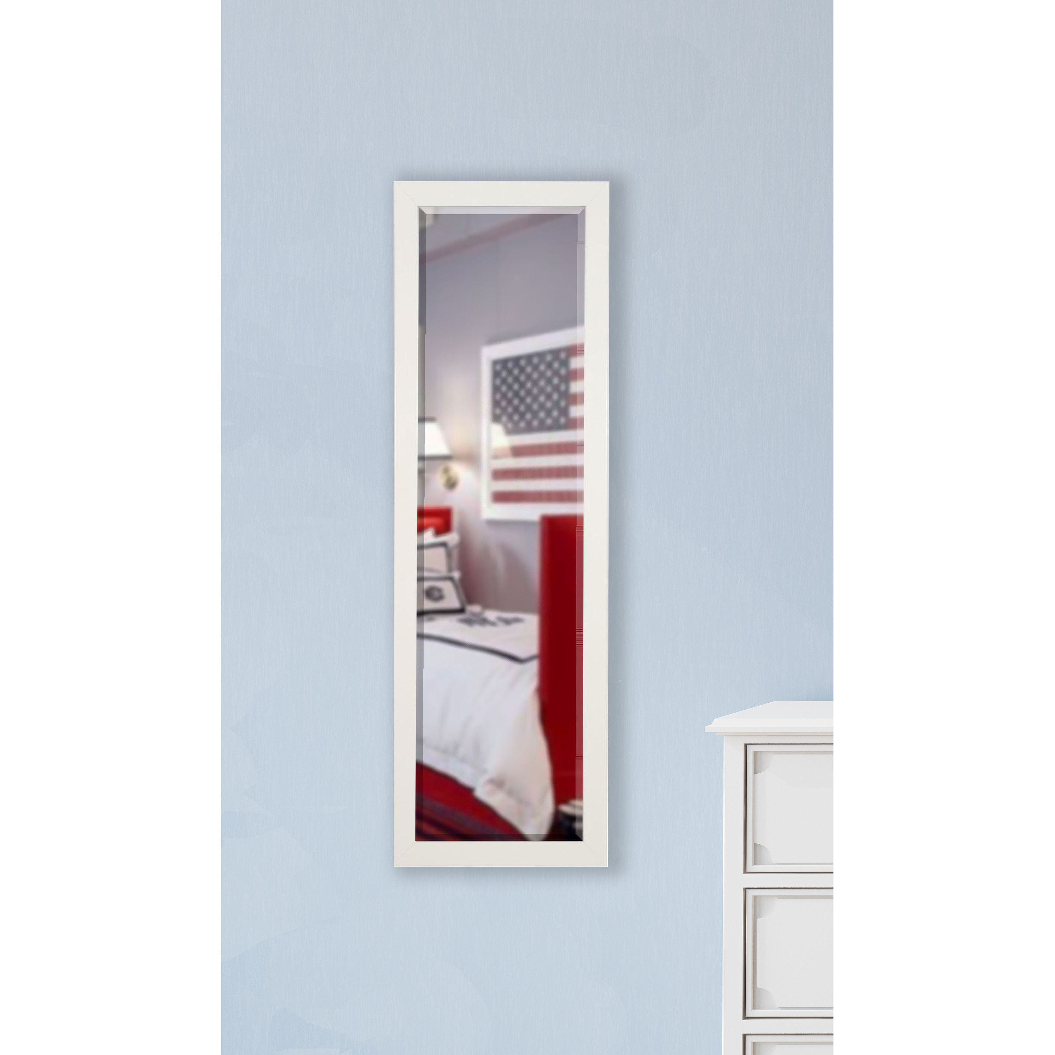 Rayne Mirrors Jovie Jane Glossy White Full Length Beveled Body Mirror