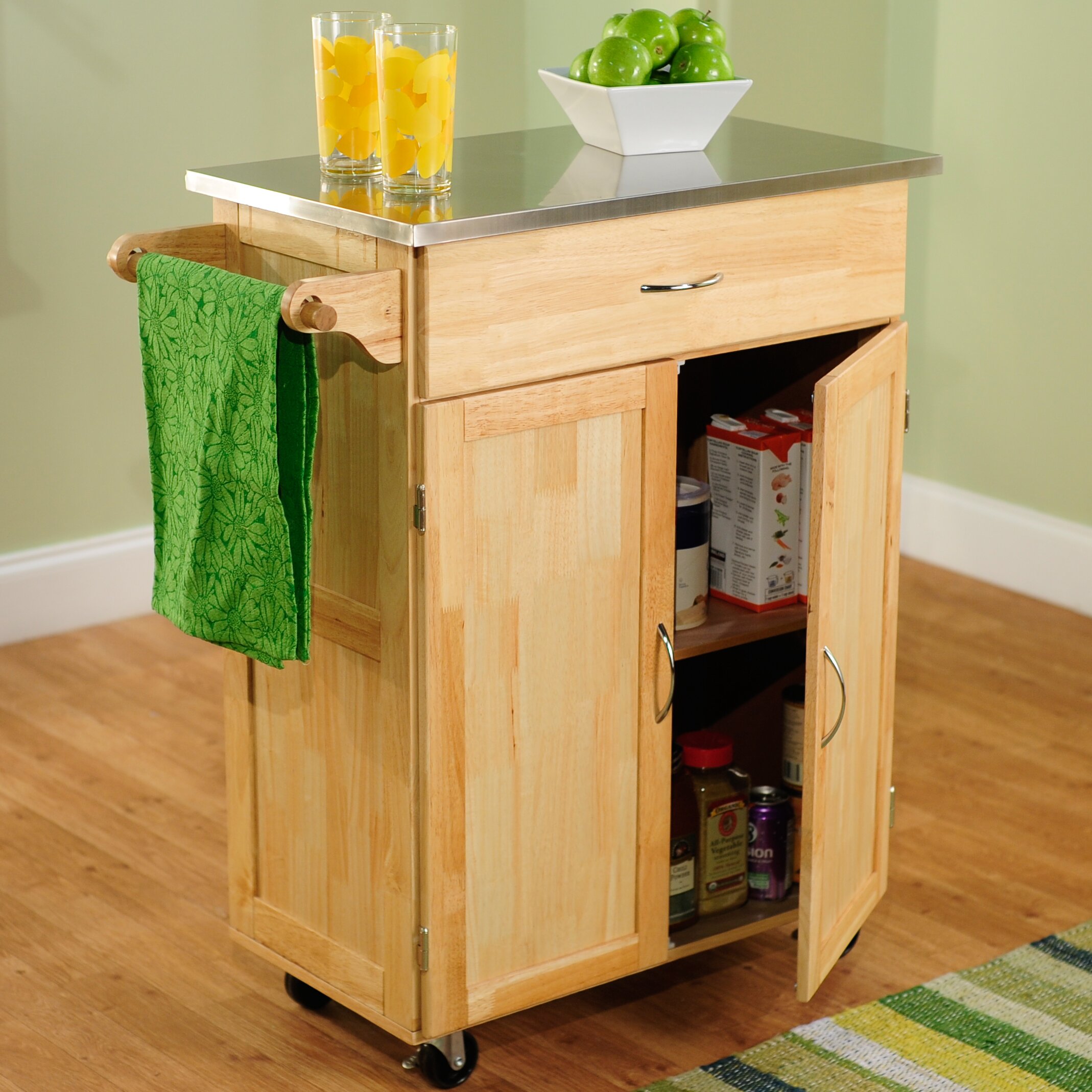 TMS Kitchen Cart with Stainless Steel Top & Reviews | Wayfair