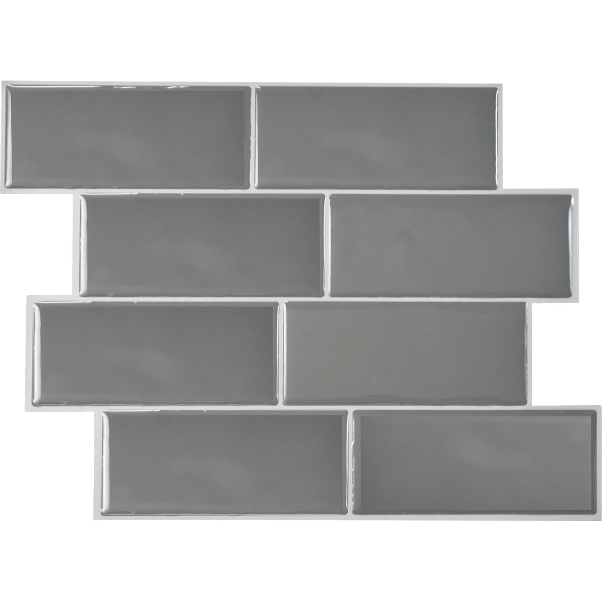 Smart Tiles Mosaik Metro Grigio 11.56" x 8.38" Peel & Stick Subway Tile