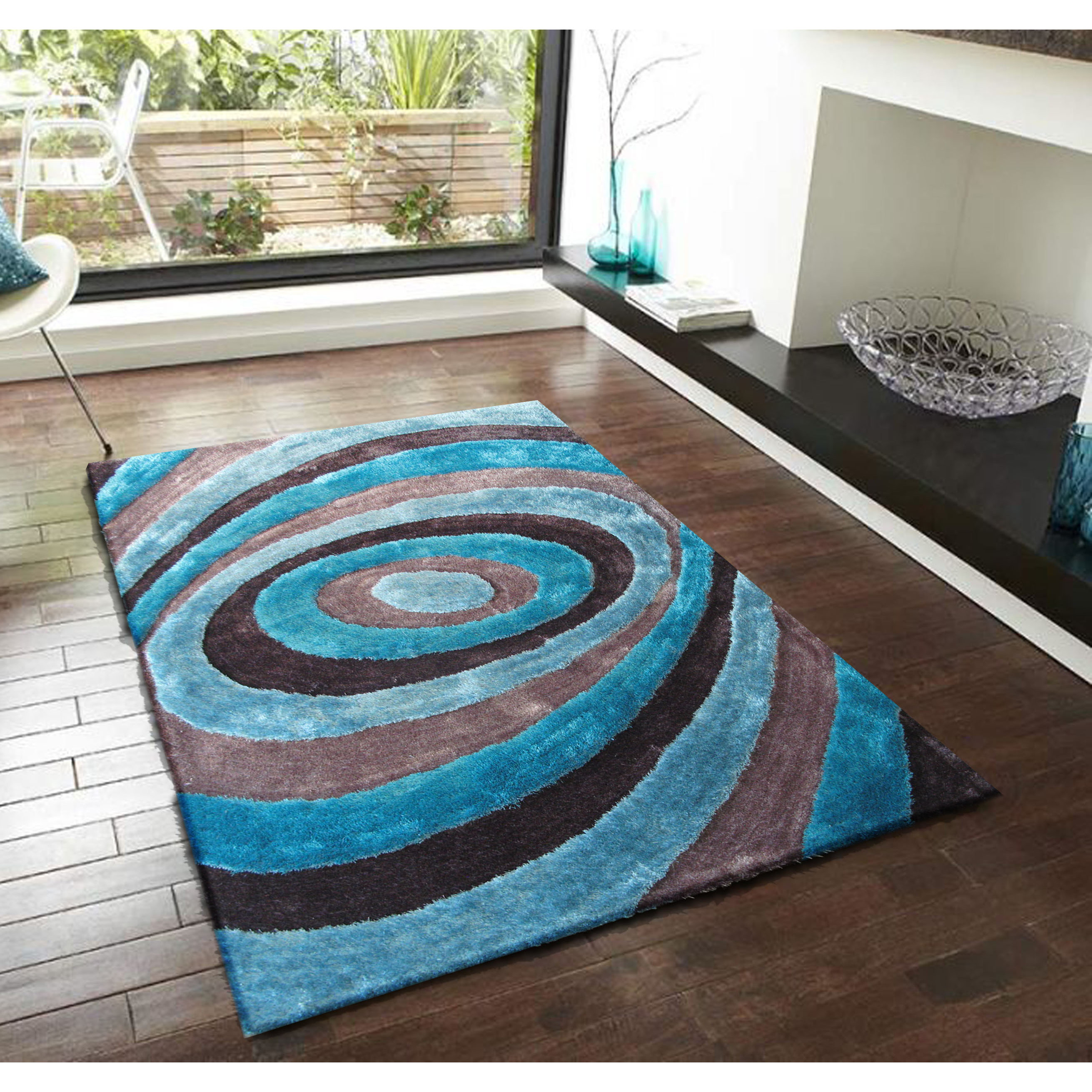 Rug Factory Plus Living Shag Blue/Gray Rug & Reviews Wayfair