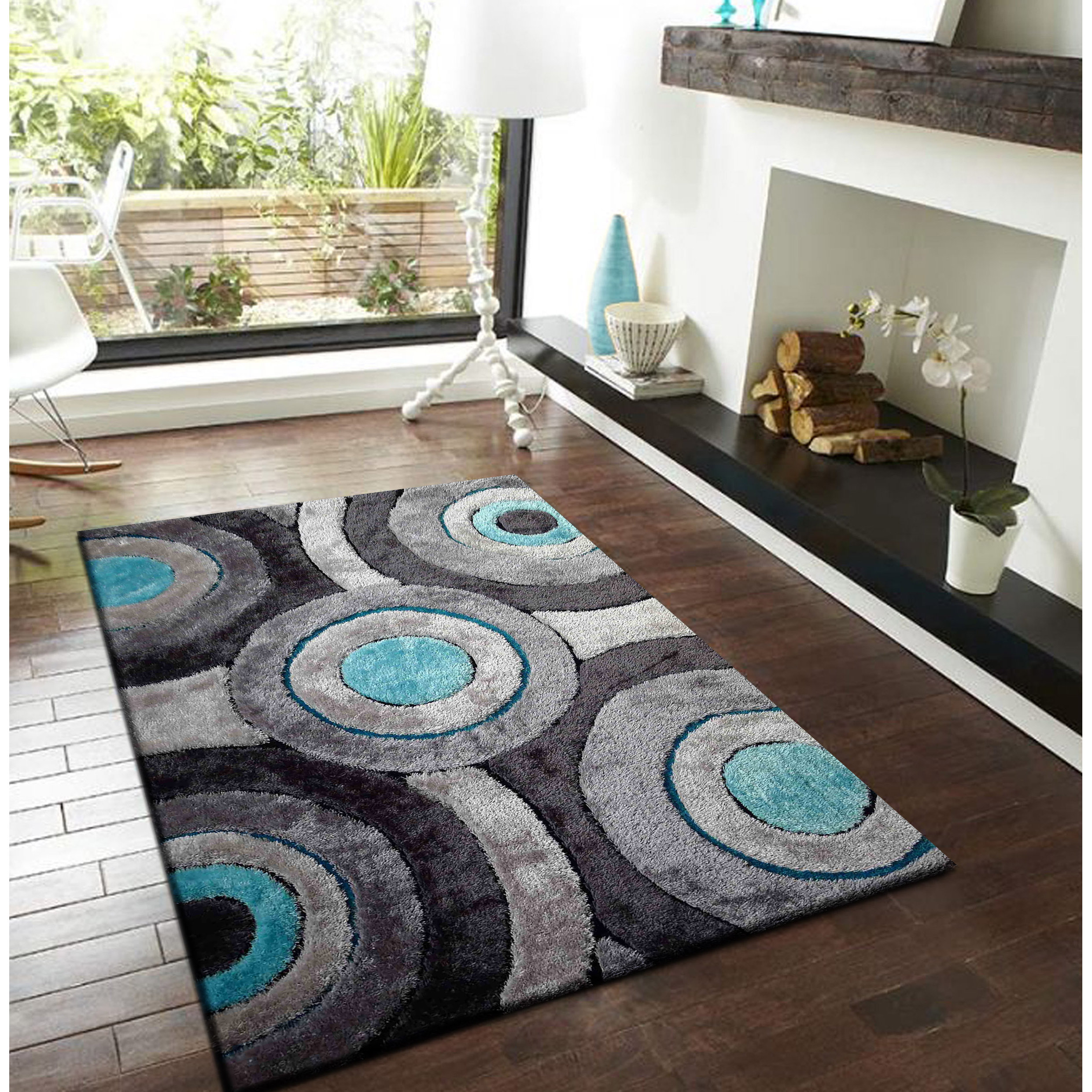 Rug Factory Plus Living Shag Blue/Gray Rug & Reviews Wayfair