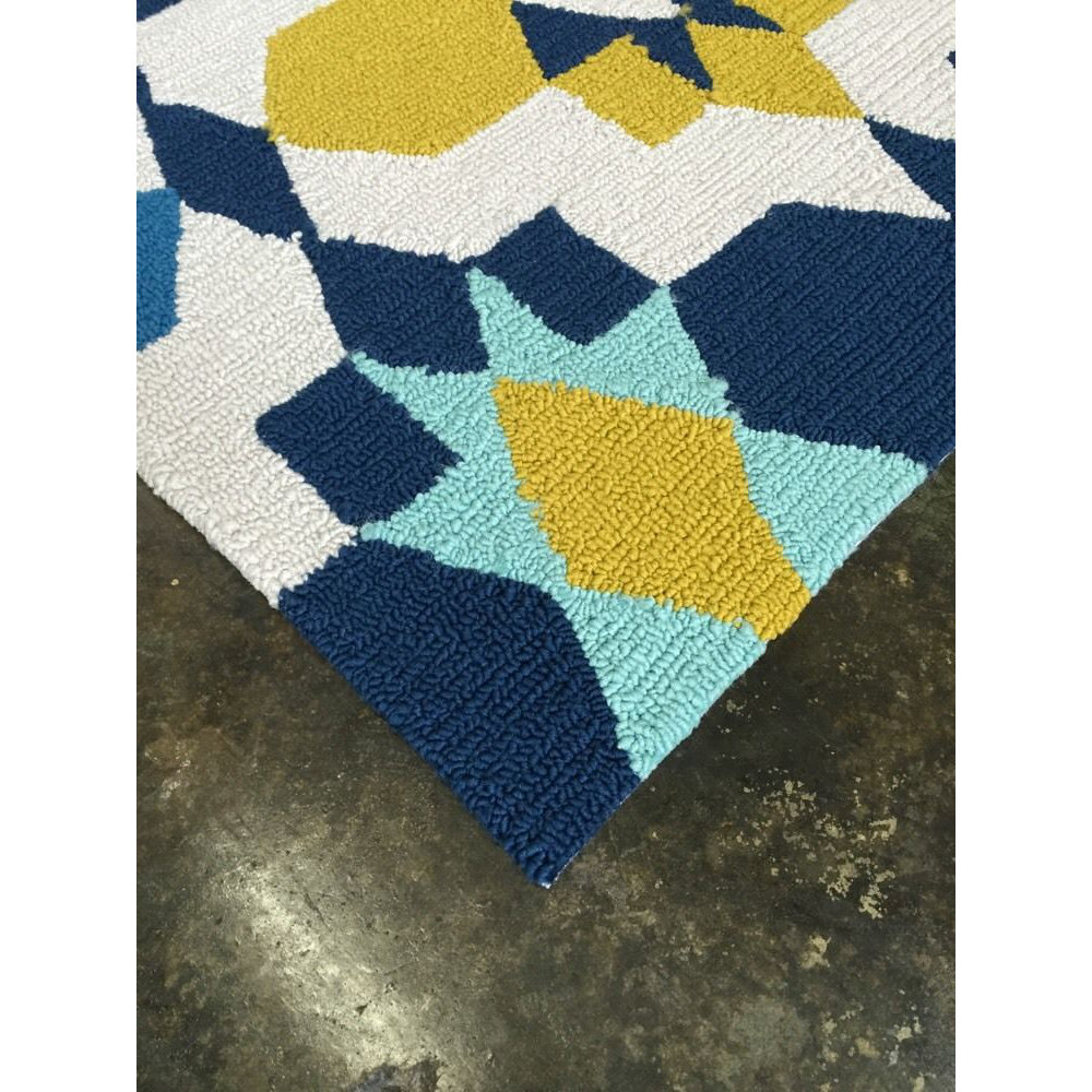 Rug Factory Plus Vivid Blue/Yellow Indoor/Outdoor Area Rug Wayfair