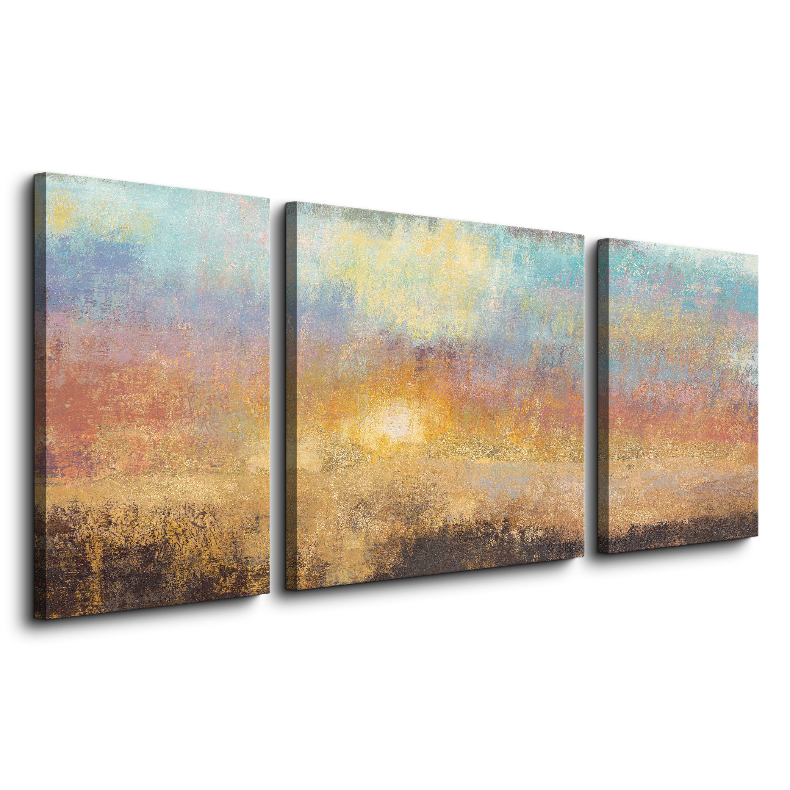 Artefx Decor Paradise Sunset Textured Triptych by Studio 212 3 Piece