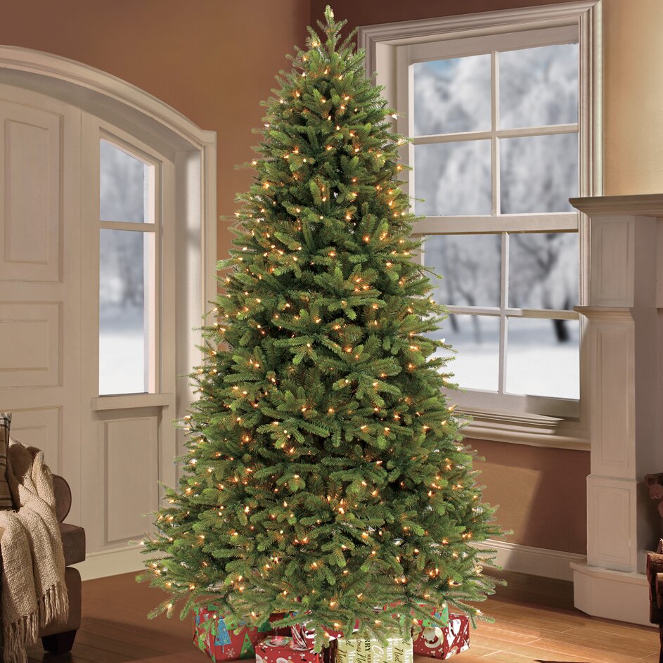 Puleo 7.5' Green Fir Artificial Christmas Tree with 800 Clear Lights ...