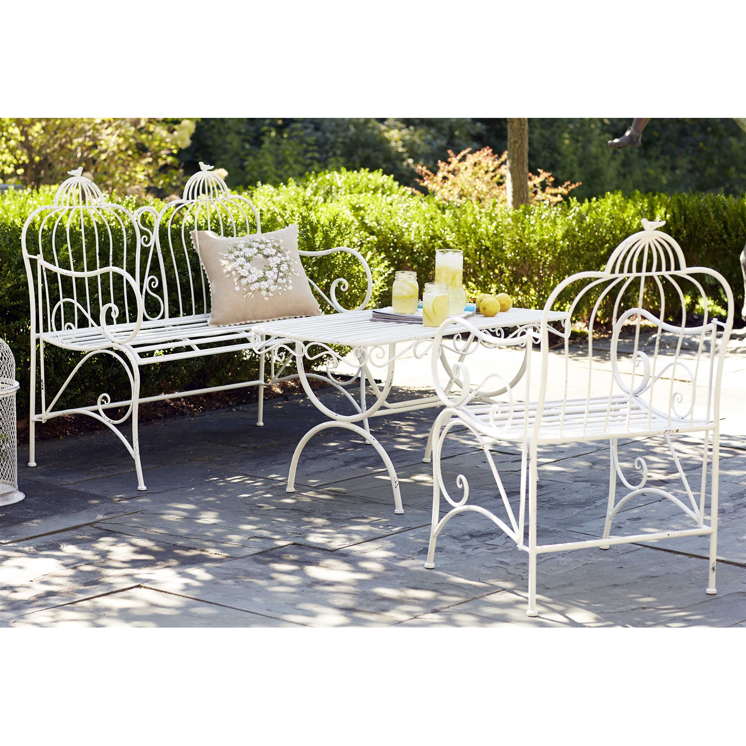 Melrose Intl. Metal Garden Bench Wayfair