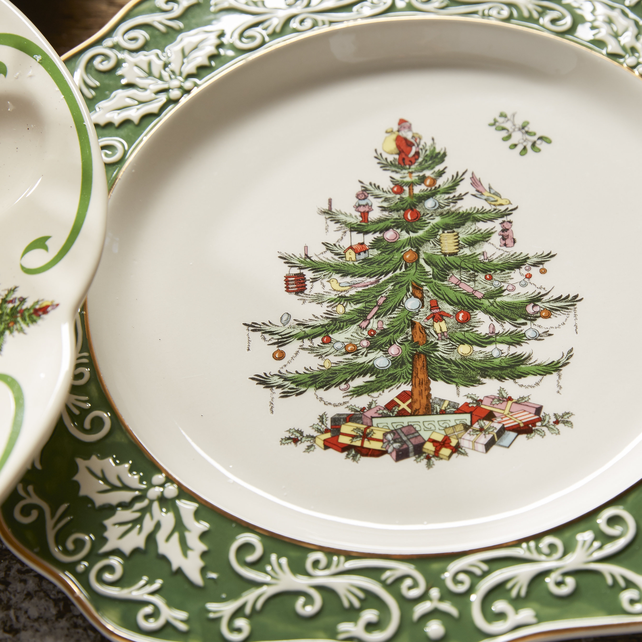 Spode Christmas Tree Embossed Scalloped Plate & Reviews Wayfair