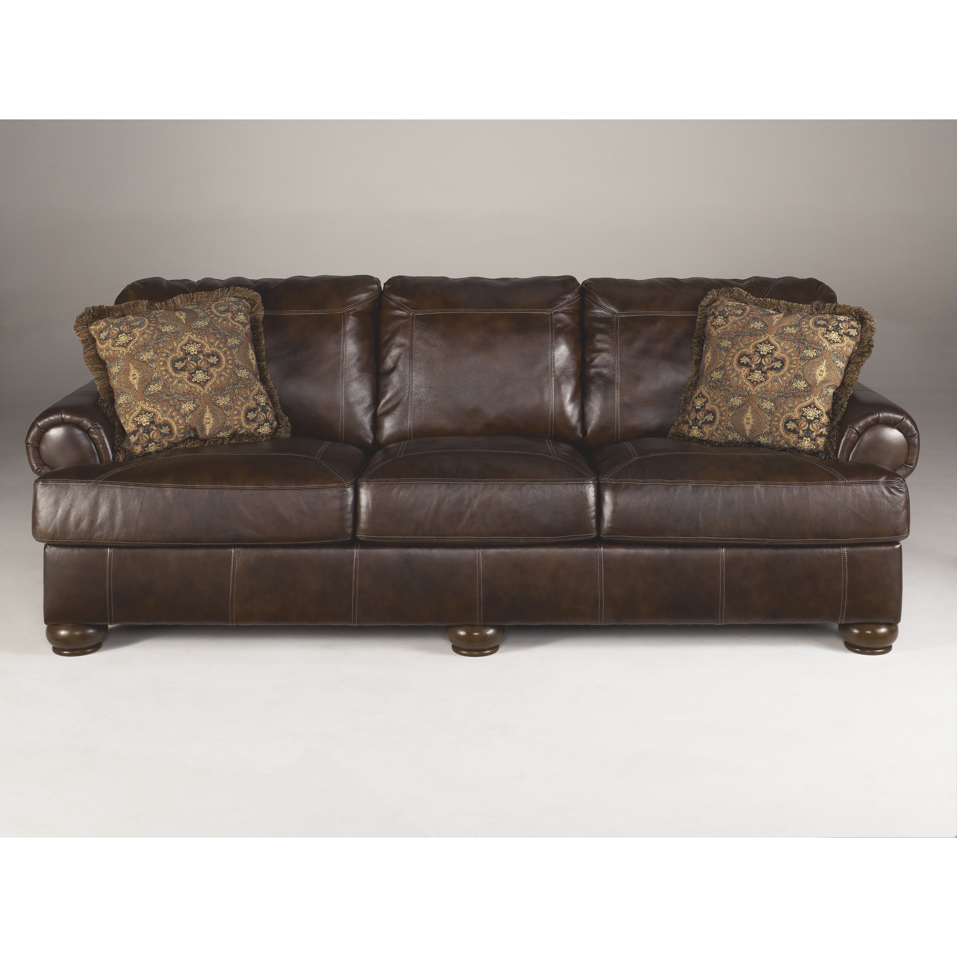 Signature Design By Ashley Heath Leather Sofa & Reviews | Wayfair