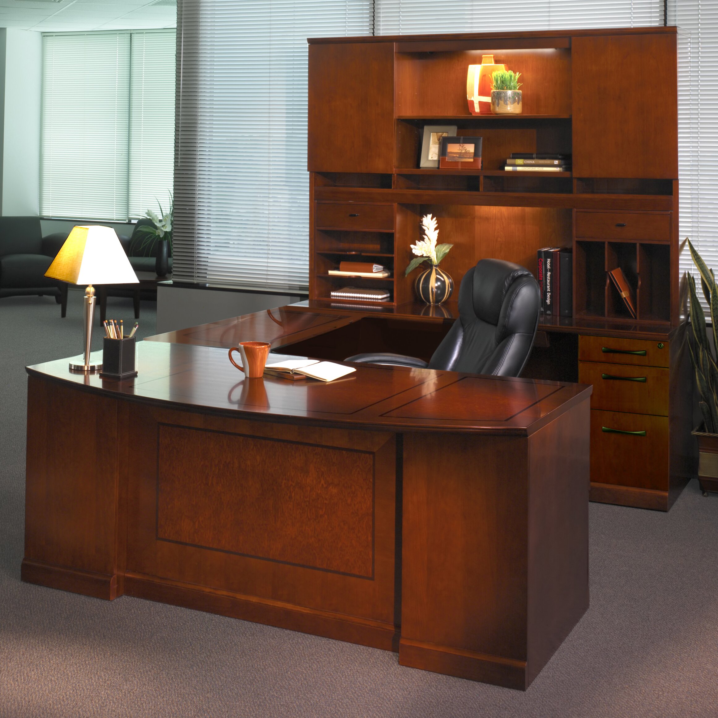 Mayline Group Sorrento Series U Shape Executive Desk With Hutch 