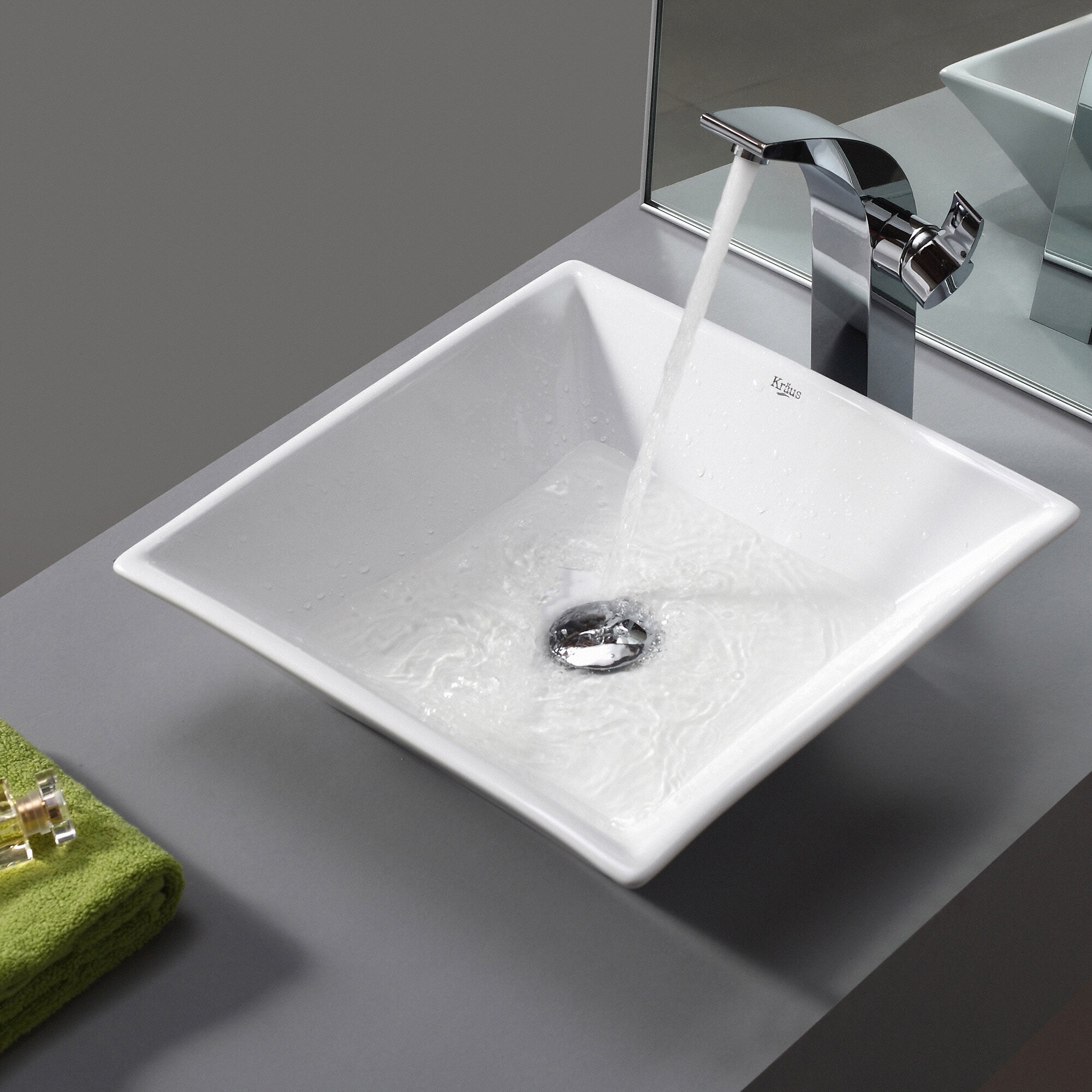 Kraus Ceramic Square Vessel Bathroom Sink & Reviews | Wayfair