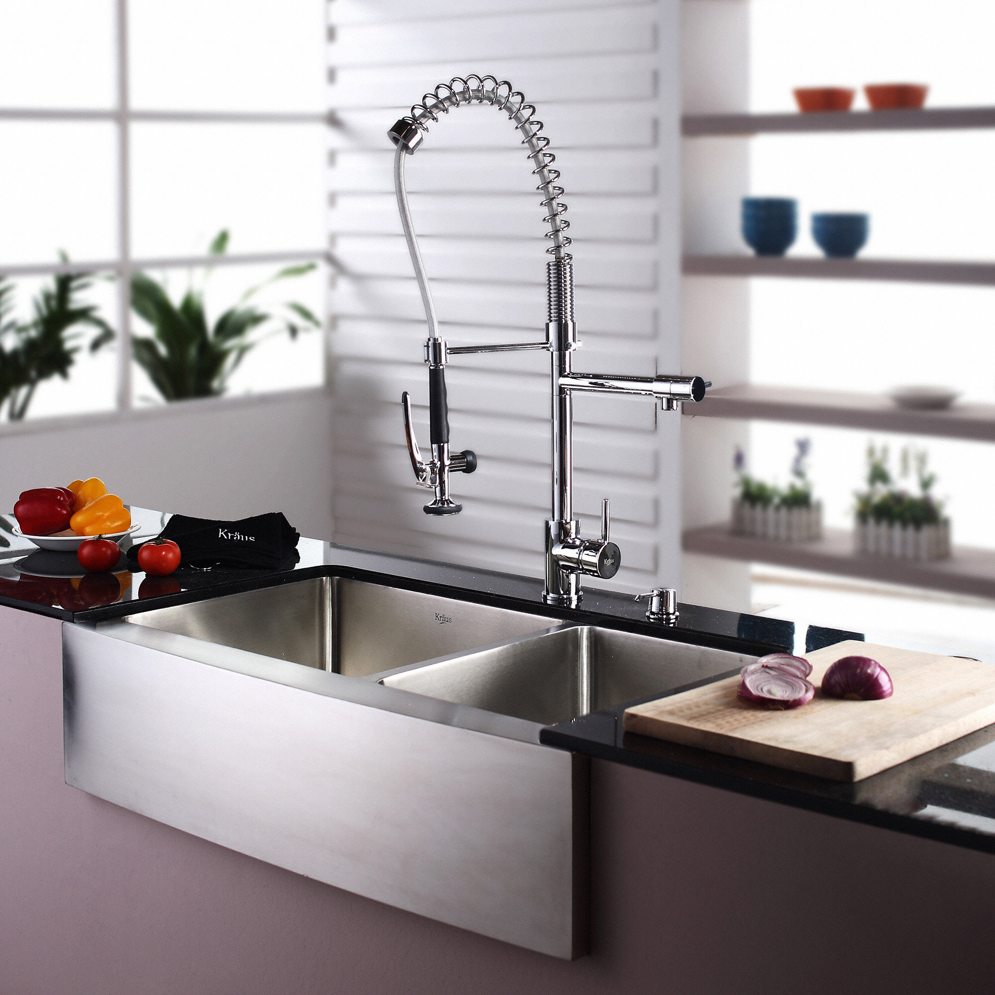 Kraus Farmhouse 36" 60/40 Double Bowl Kitchen Sink ...