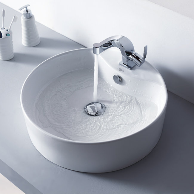 Kraus Bathroom Combos Single Hole Typhon Faucet and Bathroom Sink ...