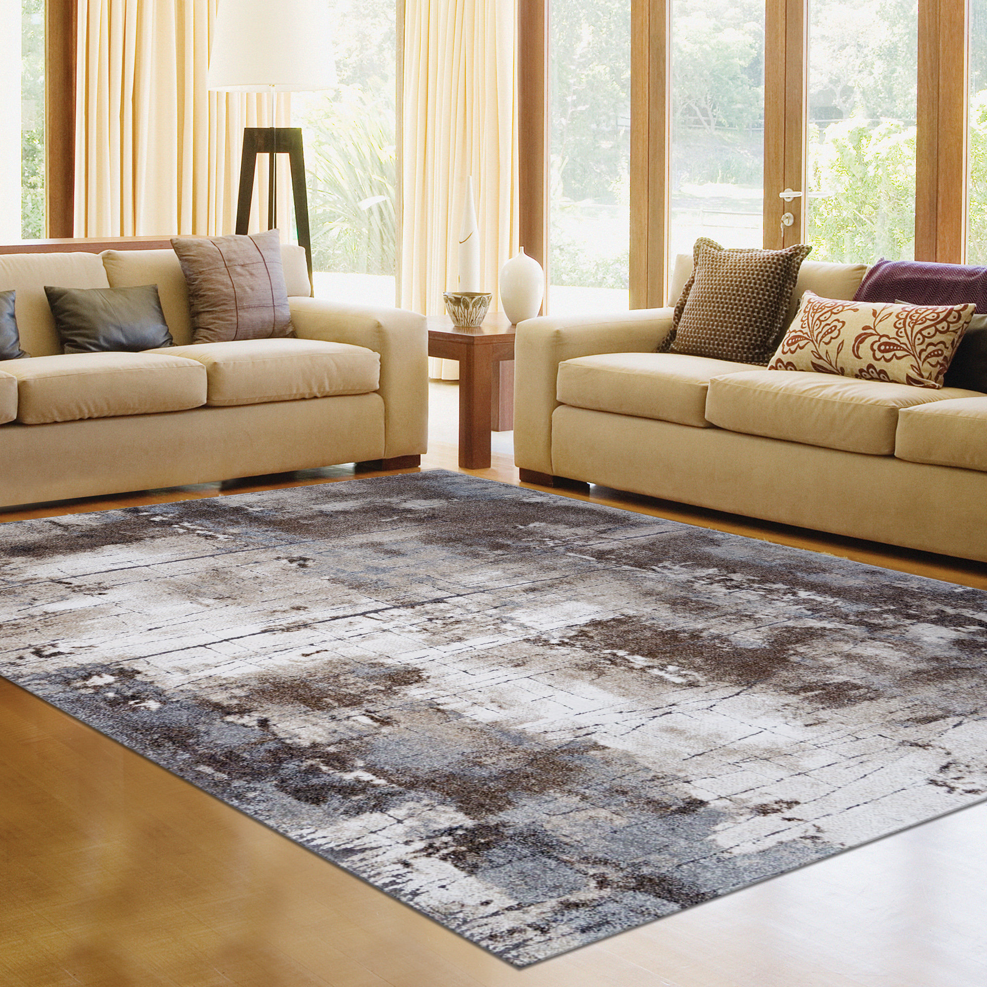 Broyhill® Abstract White/Brown Area Rug Wayfair