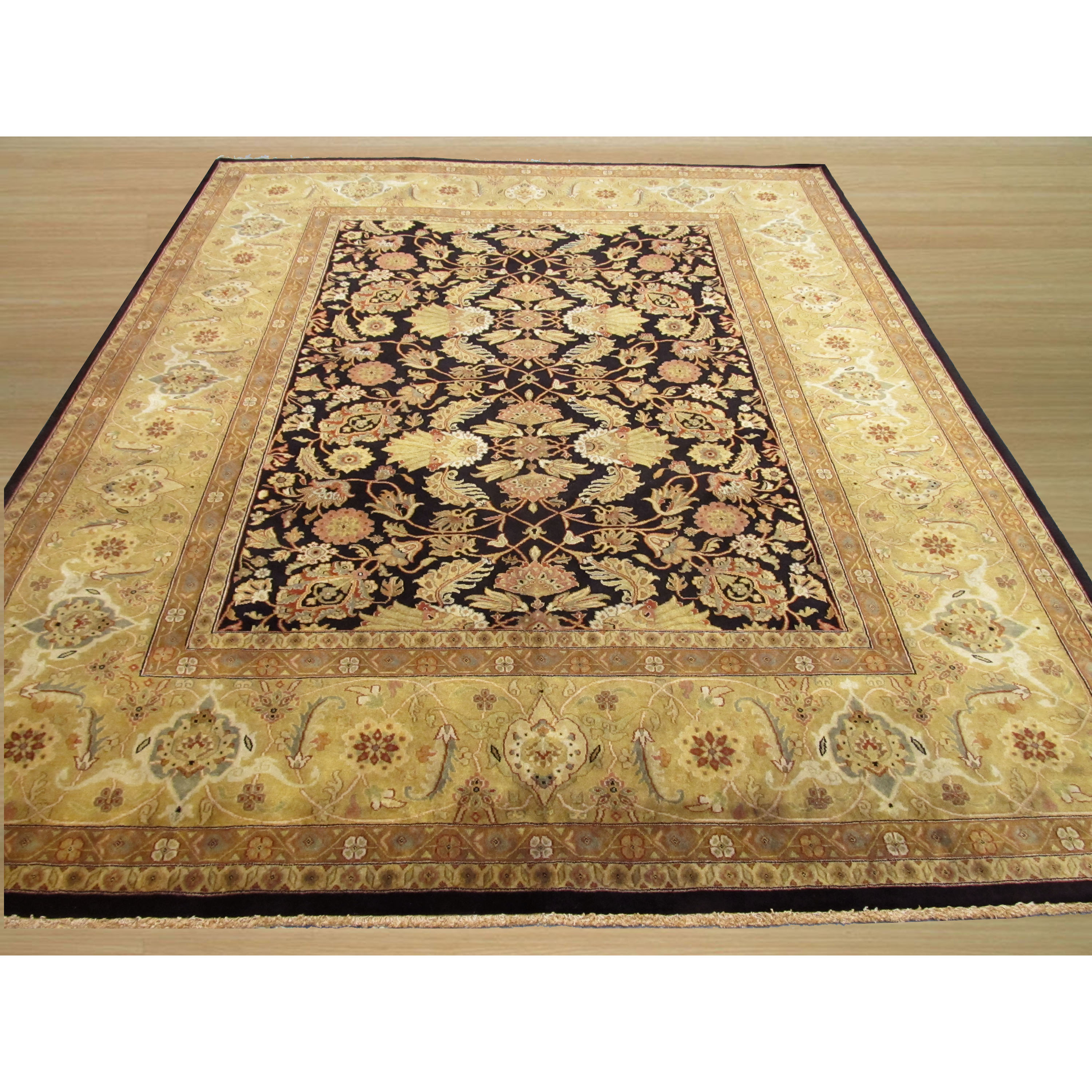 Eastern Rugs Tabriz New Zealand HandKnotted Black/Ivory Area Rug Wayfair