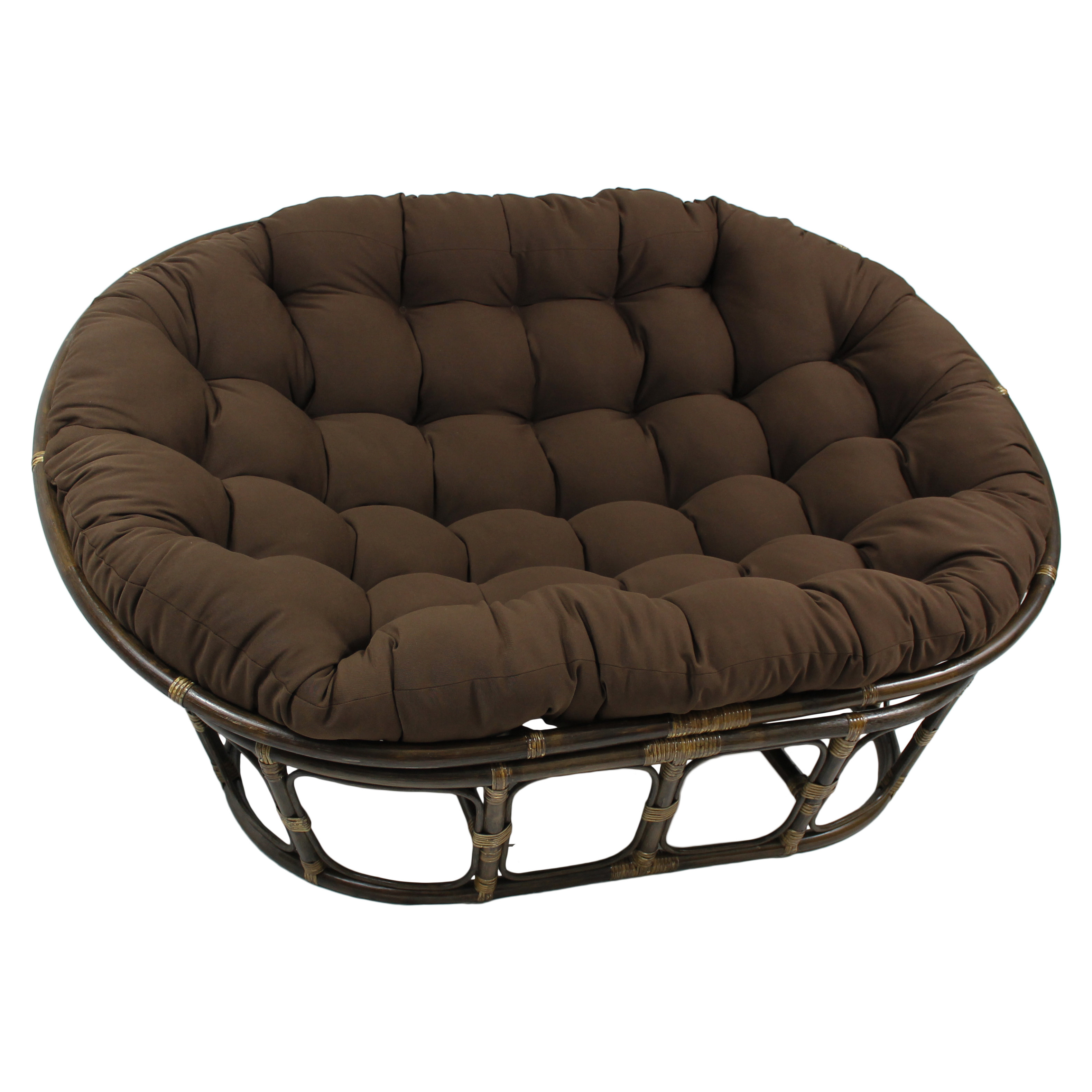 International Caravan Rattan Double Papasan Chair With Micro Suede   International Caravan Rattan Double Papasan Chair With Micro Suede Cushion 3304 93304 MS 