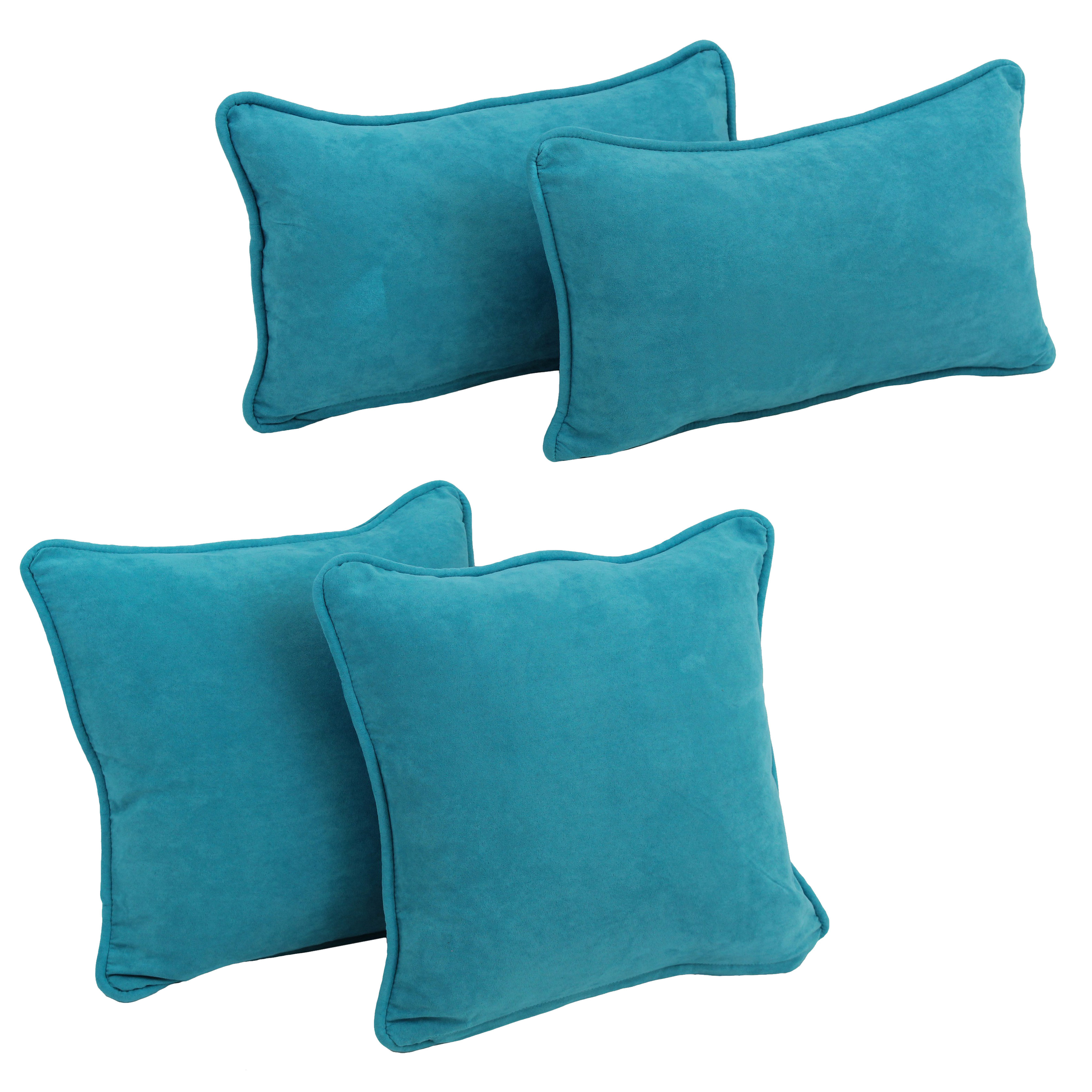 Blazing Needles 4 Piece Microsuede Pillow Set Wayfair