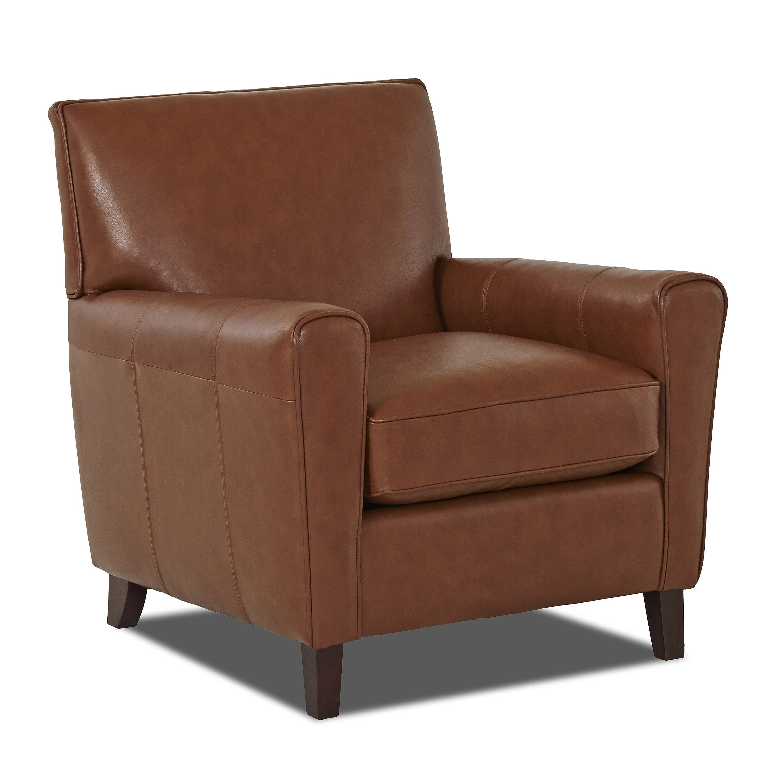 Wayfair Custom Upholstery Grayson Leather Arm Chair & Reviews | Wayfair
