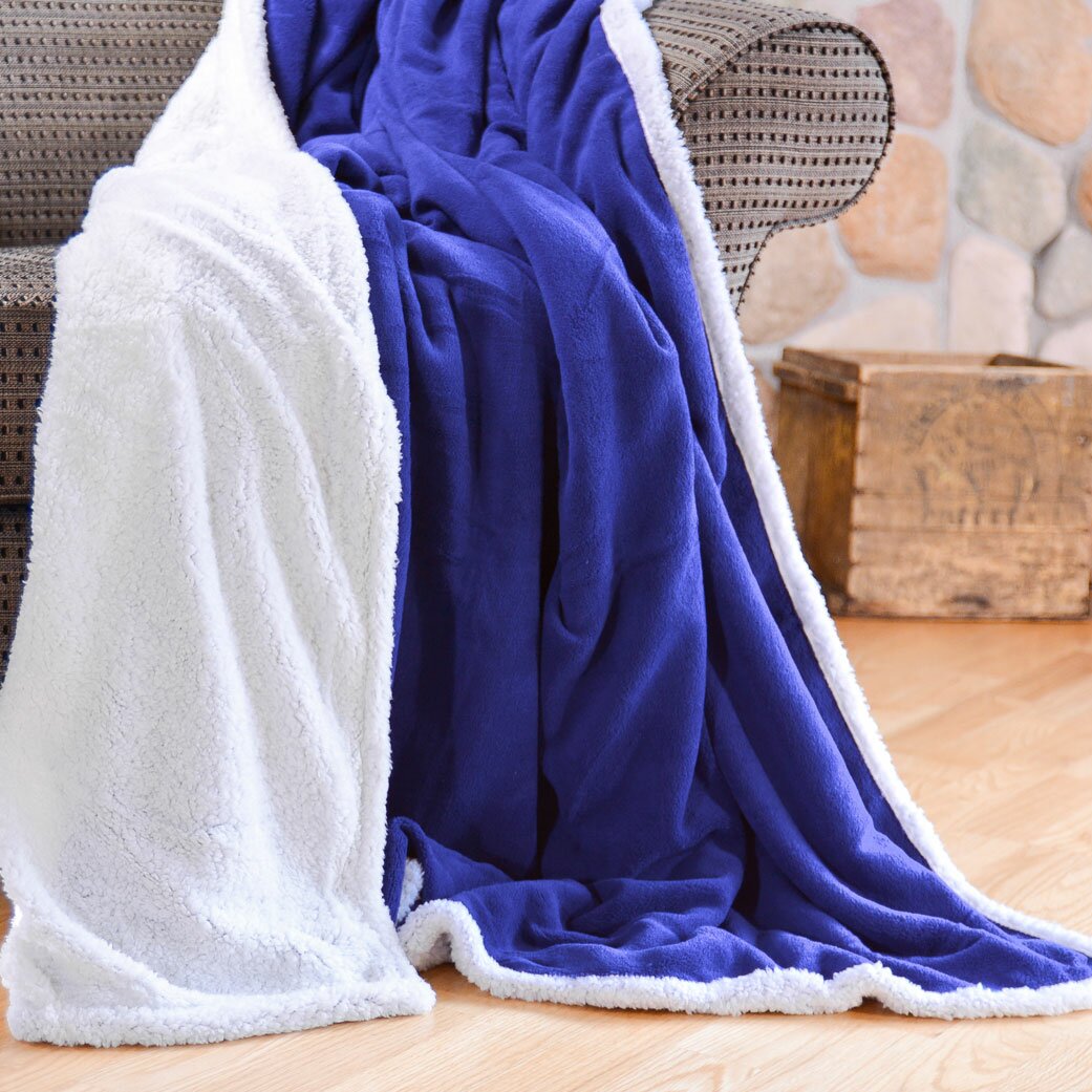 Pegasus Home Fashions Cozy Nights Sherpa Fleece Blanket & Reviews | Wayfair