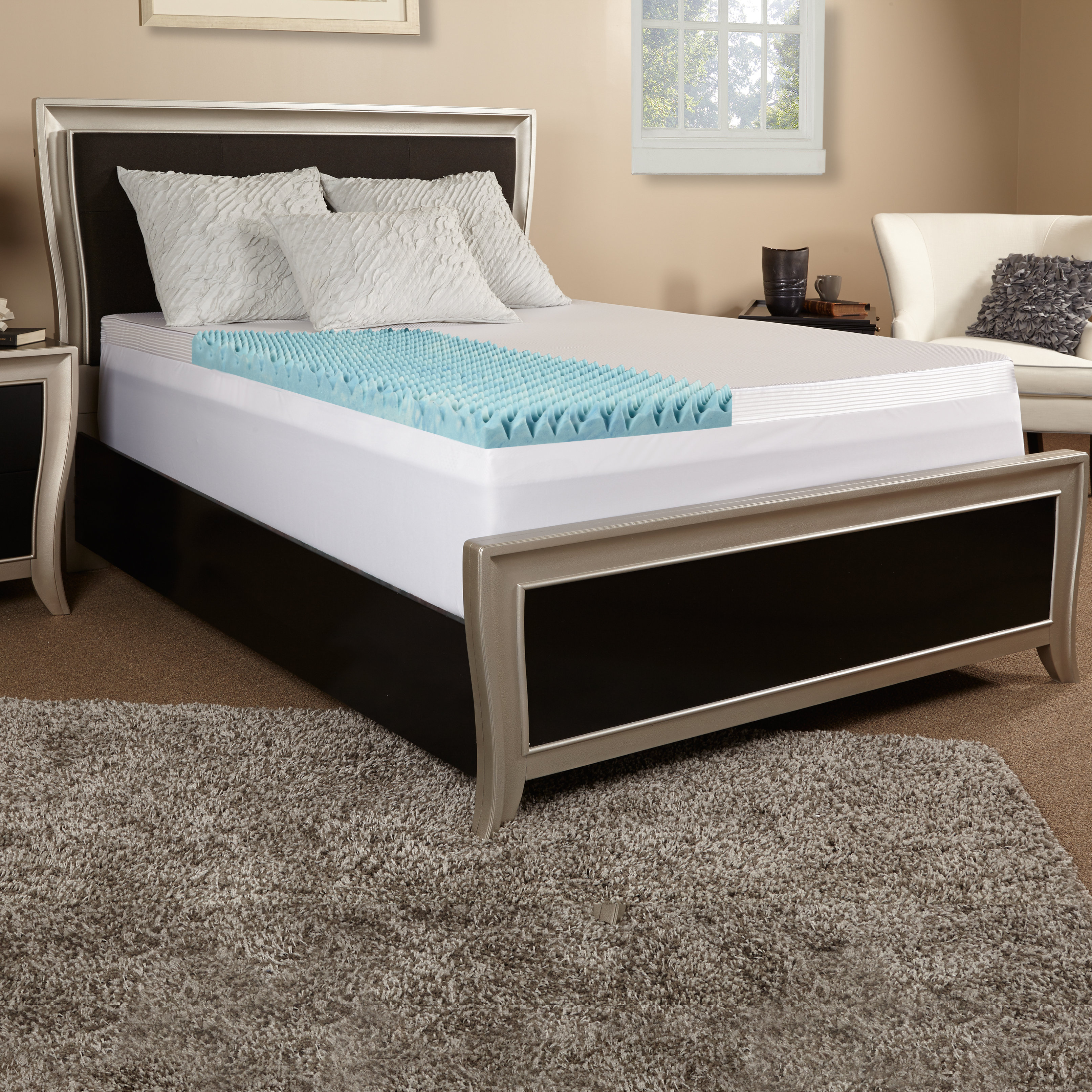 Luxury Solutions 4" Textured Gel Memory Foam Mattress ...