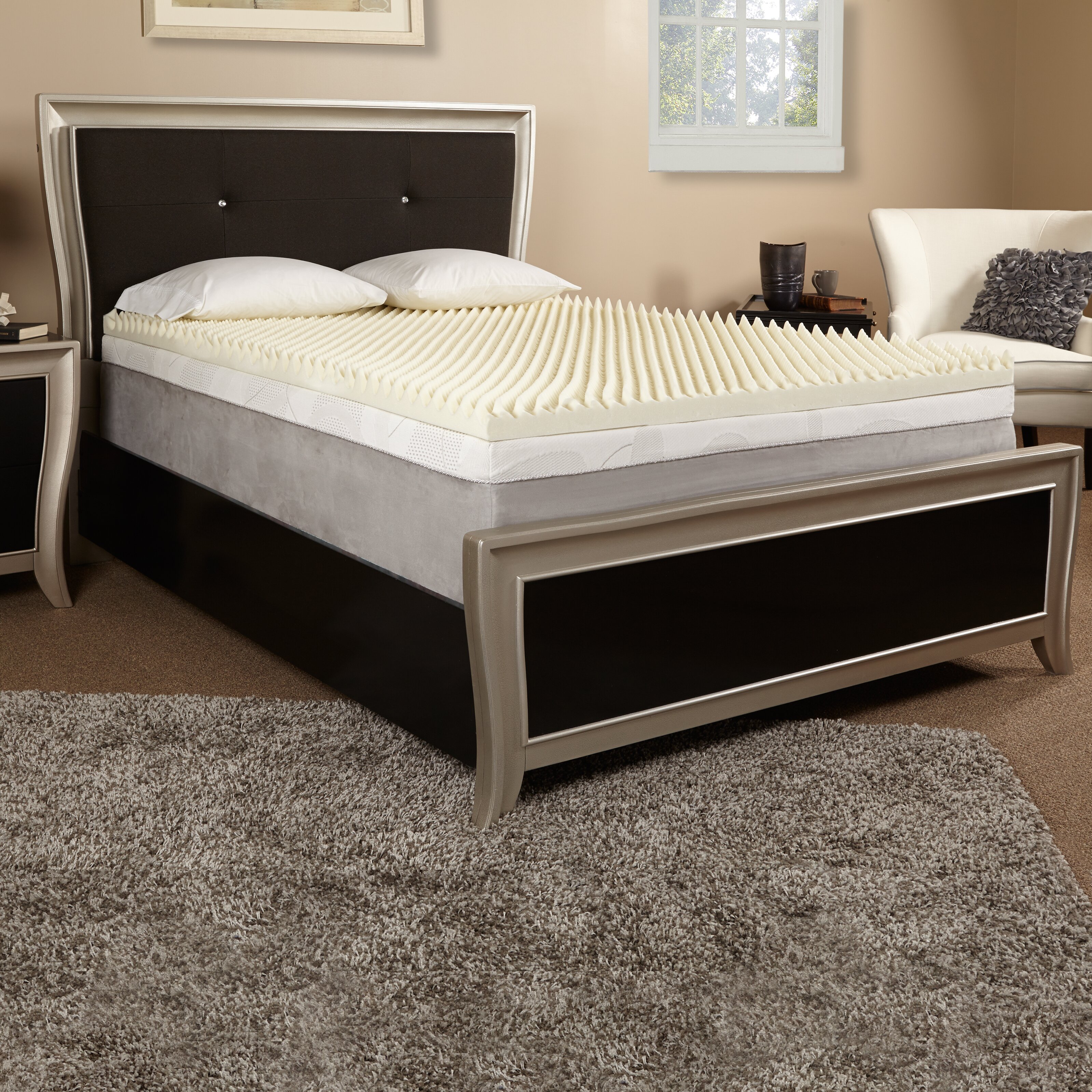 Luxury Solutions 2" Textured Memory Foam Mattress Topper & Reviews