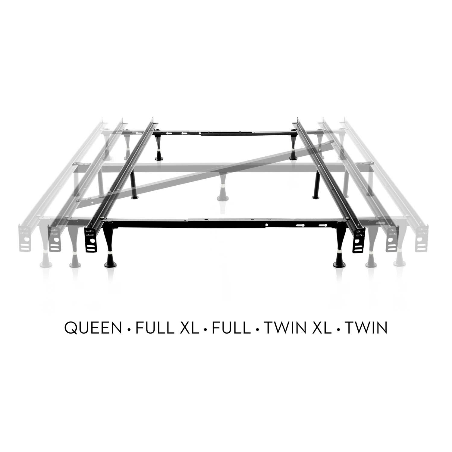 Malouf 7 Leg Adjustable Metal Bed Frame with Center Support \u0026 Glide \u0026 Reviews  Wayfair