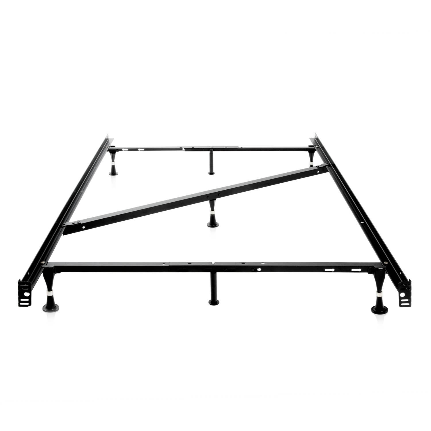 Malouf 7 Leg Adjustable Metal Bed Frame with Center Support & Glide