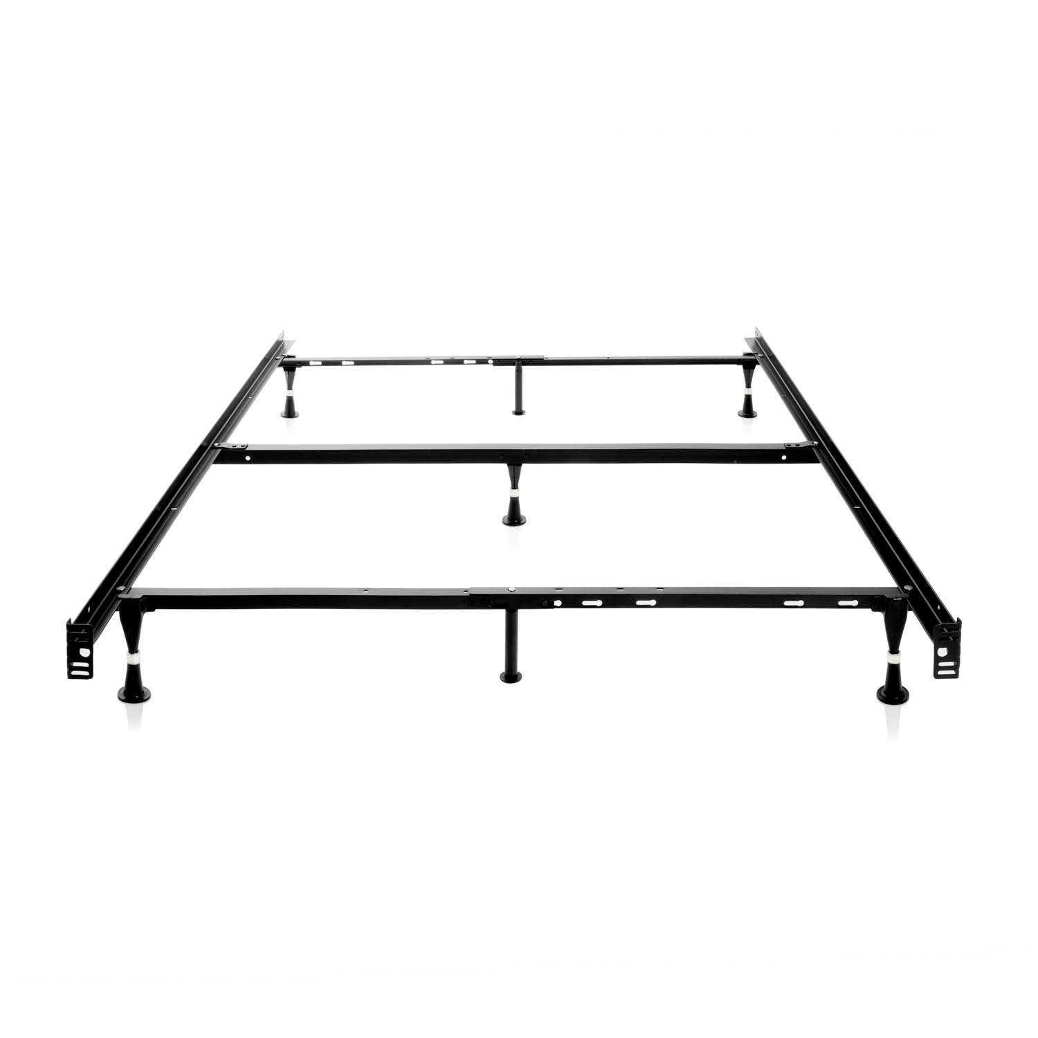 Malouf 7 Leg Adjustable Metal Bed Frame with Center Support & Glide