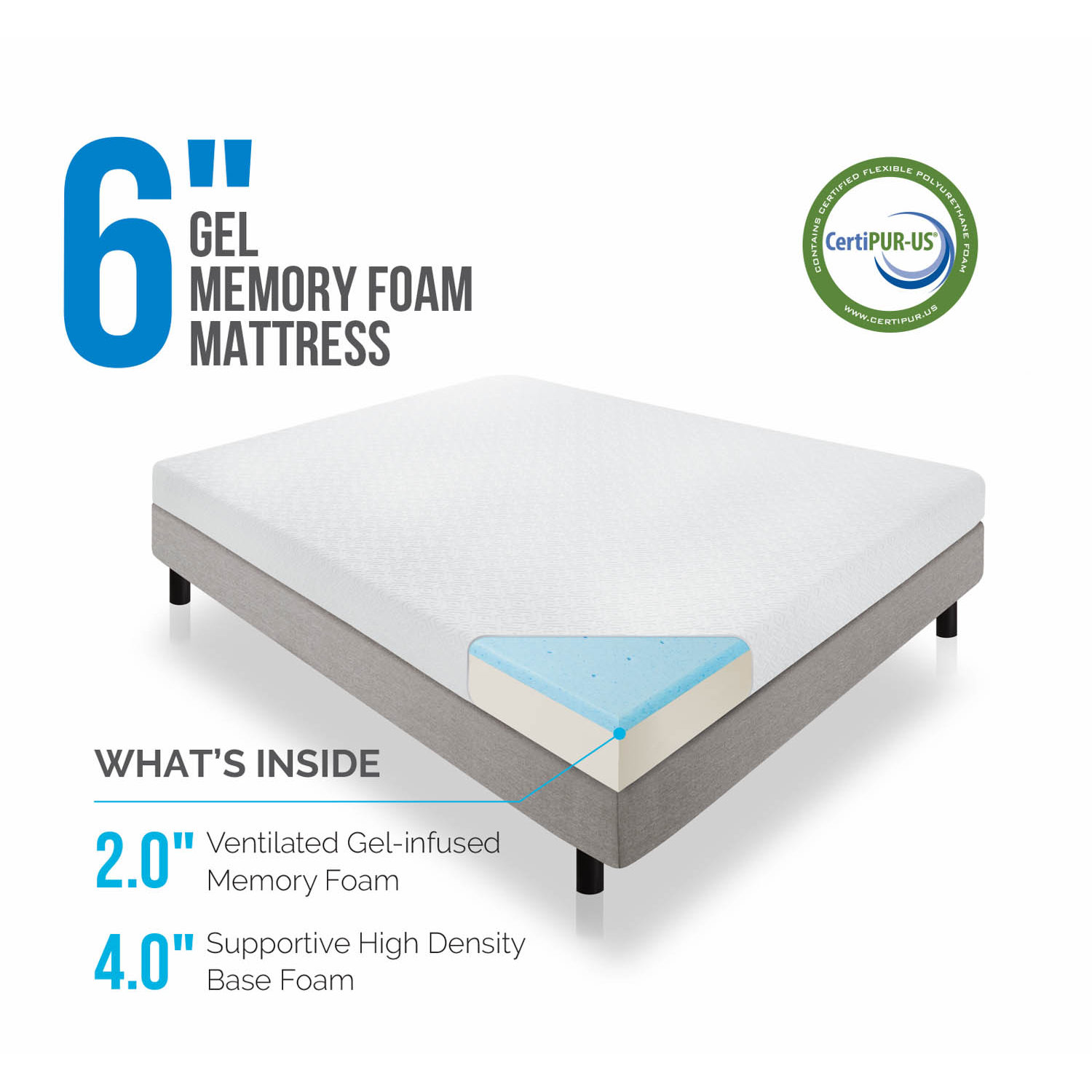 Lucid 6" Memory Foam Mattress & Reviews | Wayfair.ca