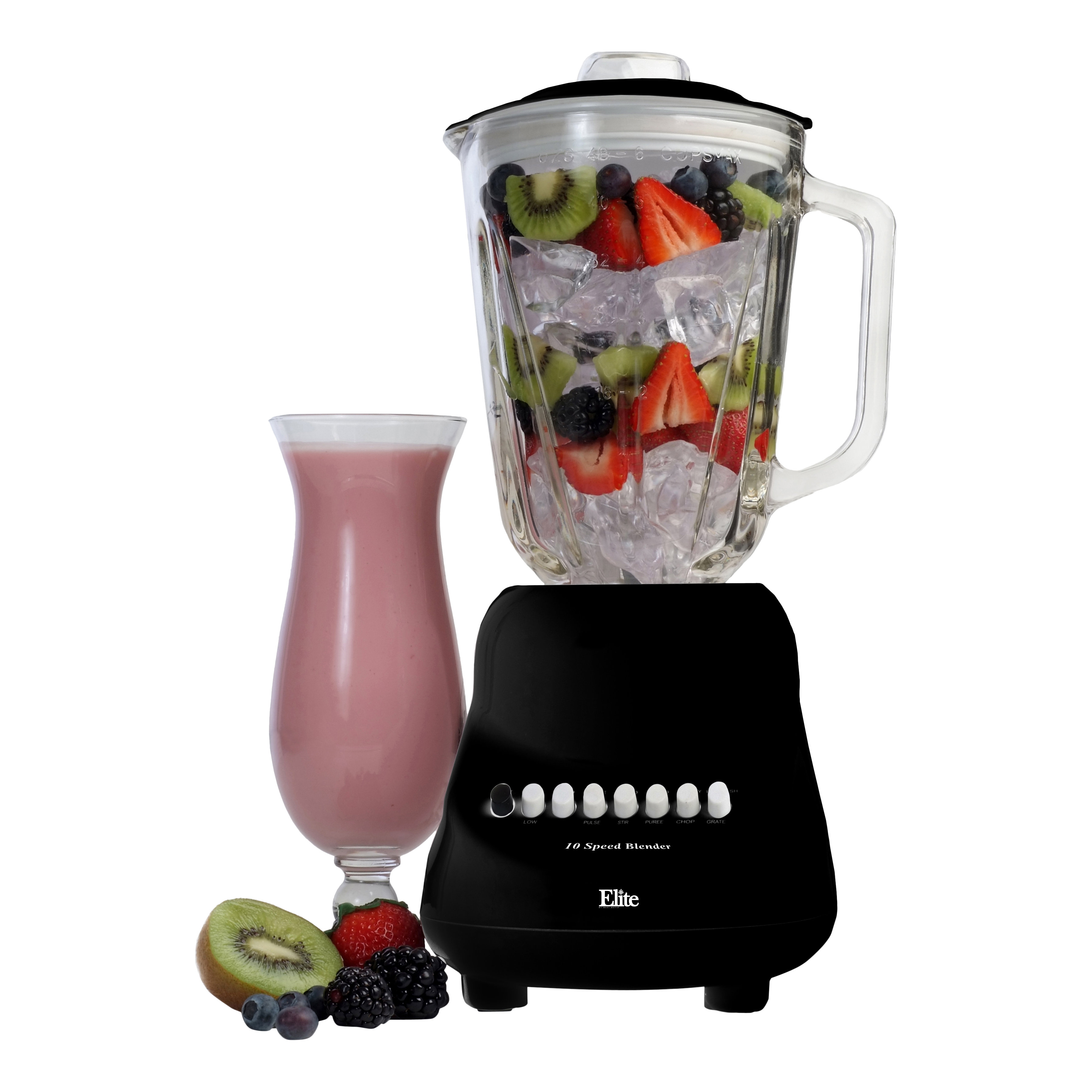 Elite by MaxiMatic Americana 10 Speed Blender with 48 Oz. Glass Jar
