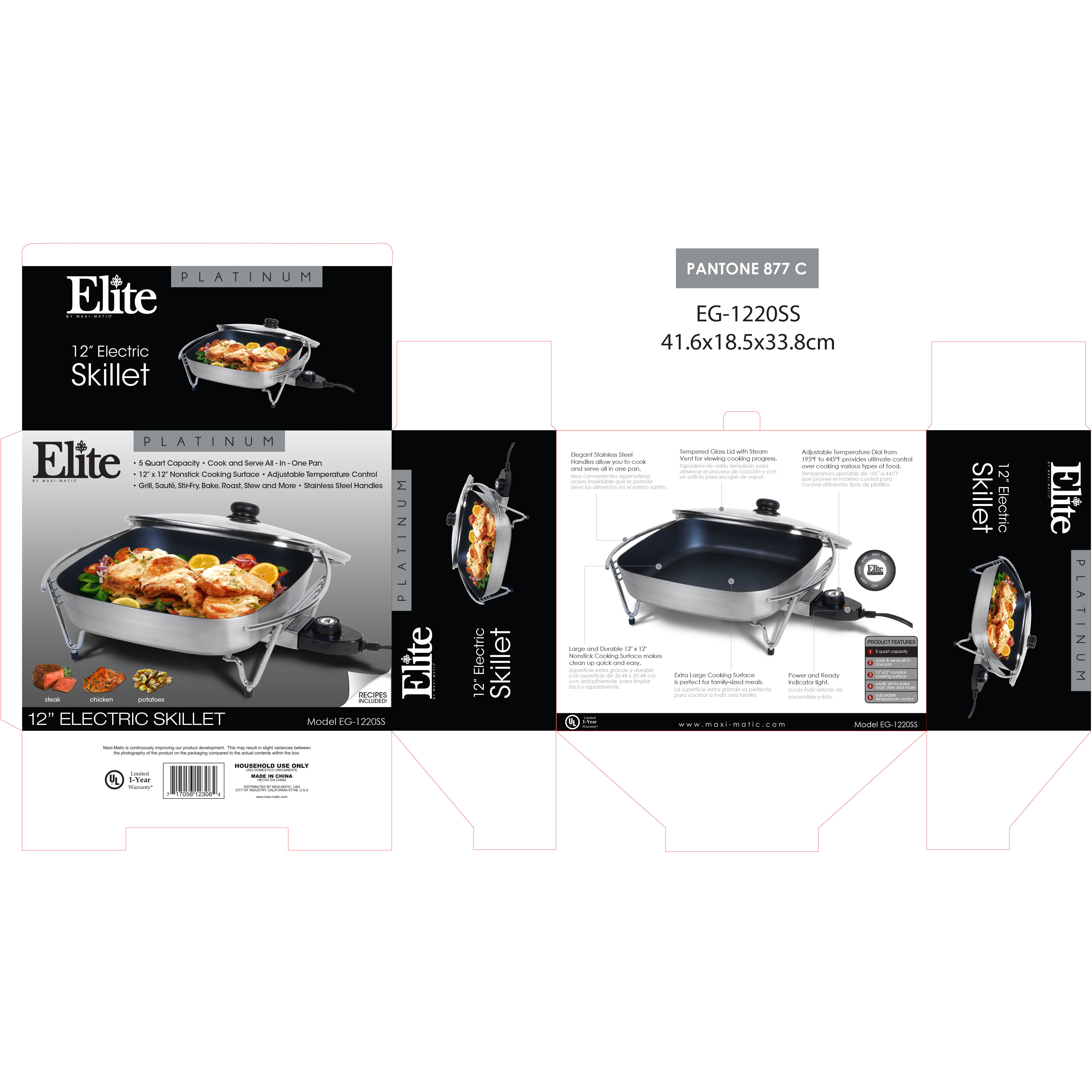Elite by MaxiMatic Platinum Electric Skillet Wayfair