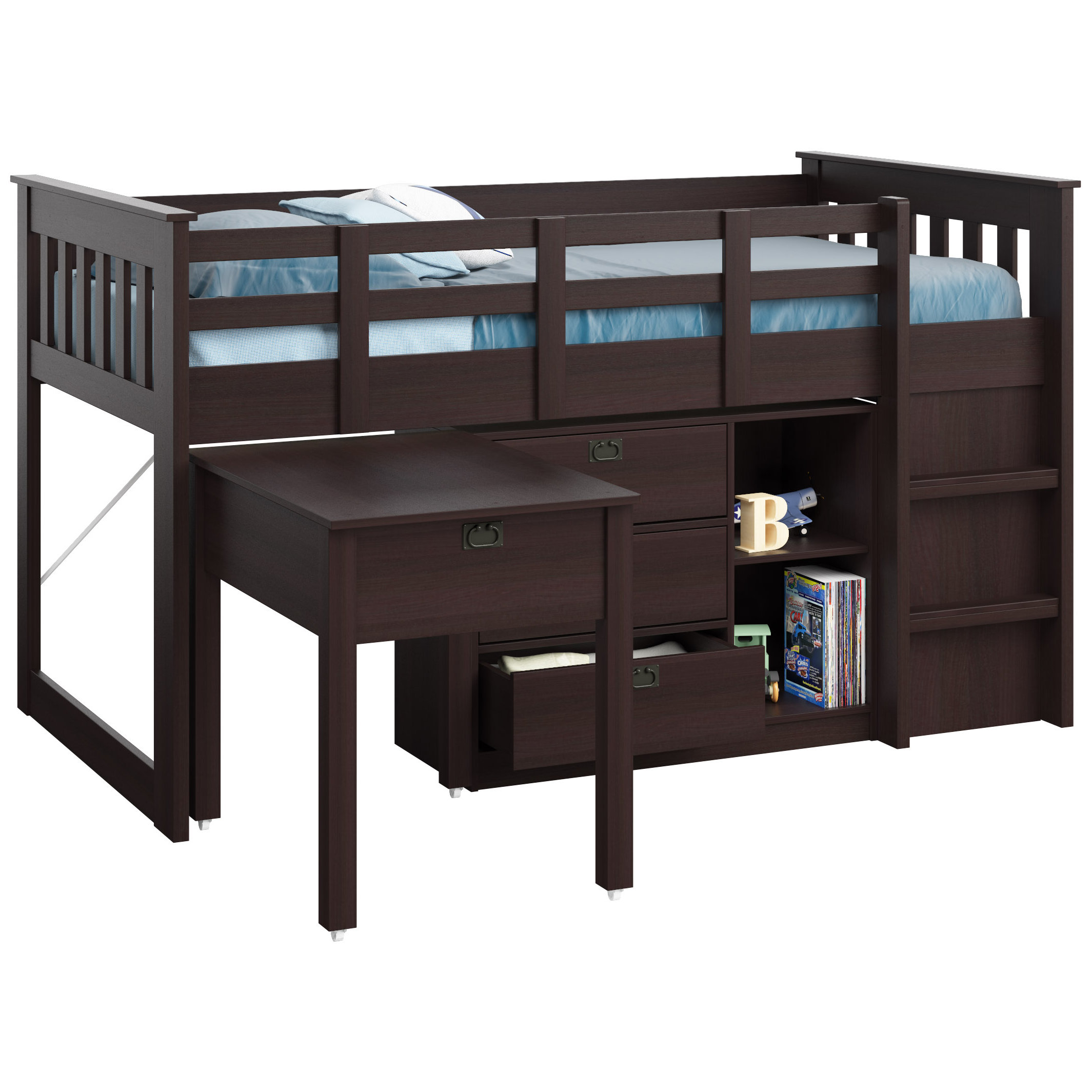 CorLiving Madison Twin Low Loft Bed with Storage & Reviews ...