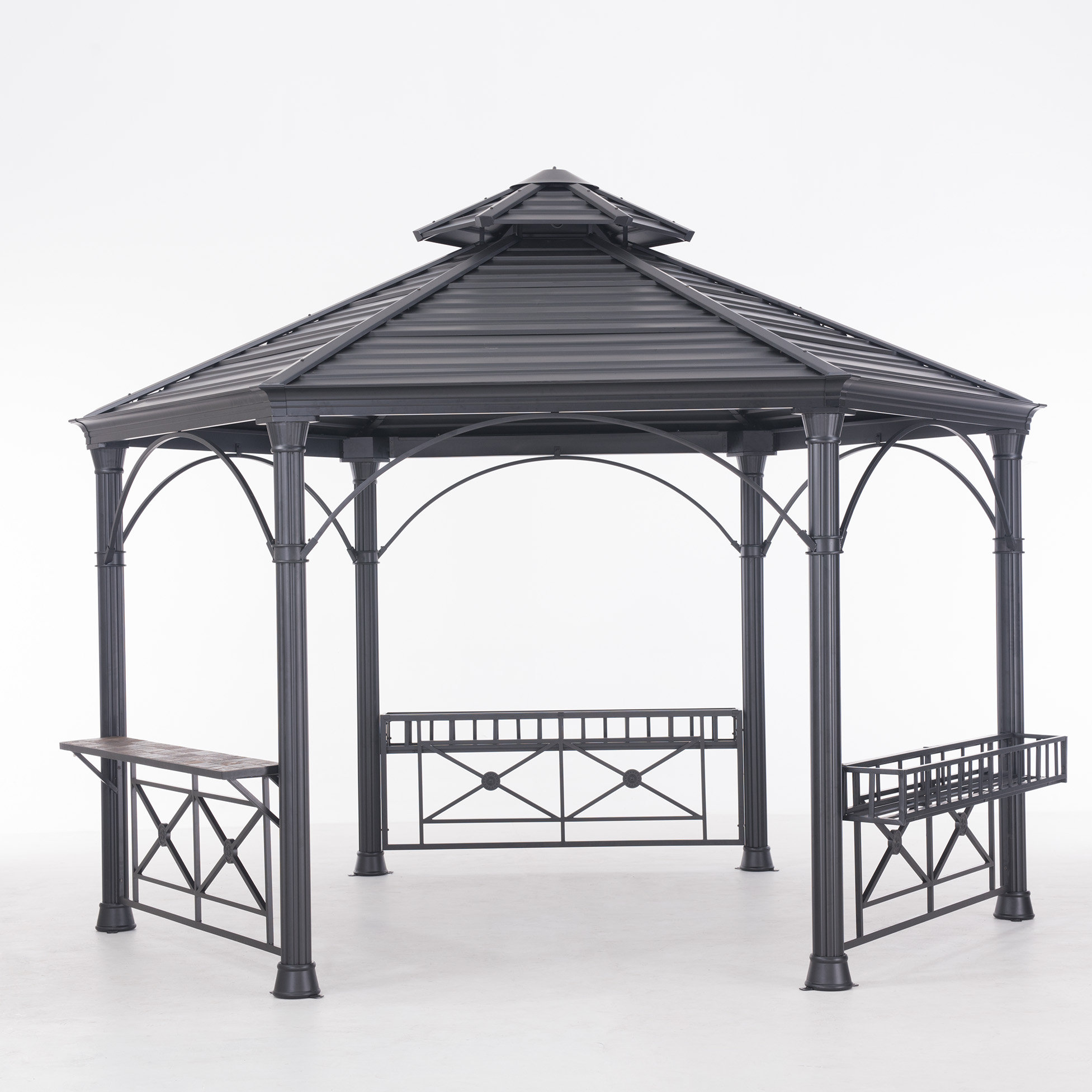 Sunjoy 12 Ft. W x 12 Ft. D Metal Permanent Gazebo Wayfair.ca