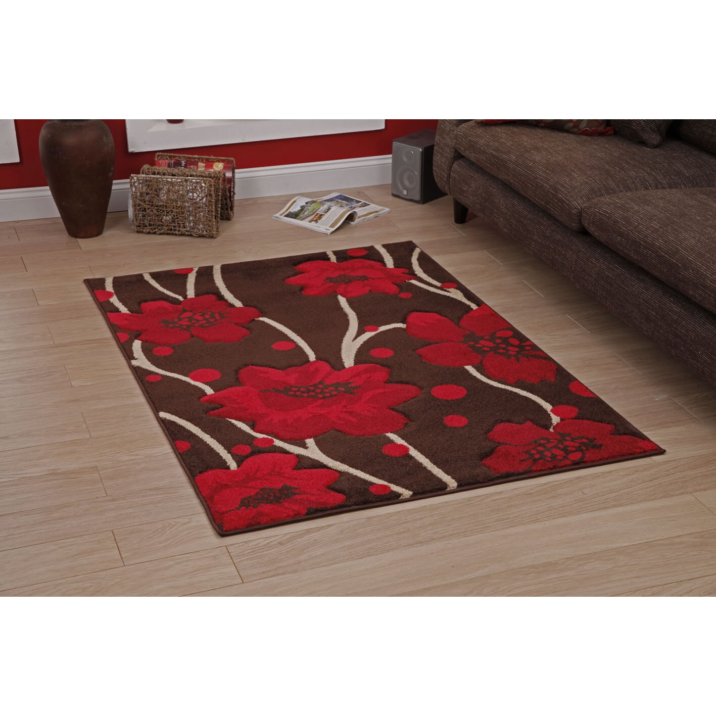 Think Rugs Verona Brown Red Area Rug & Reviews 