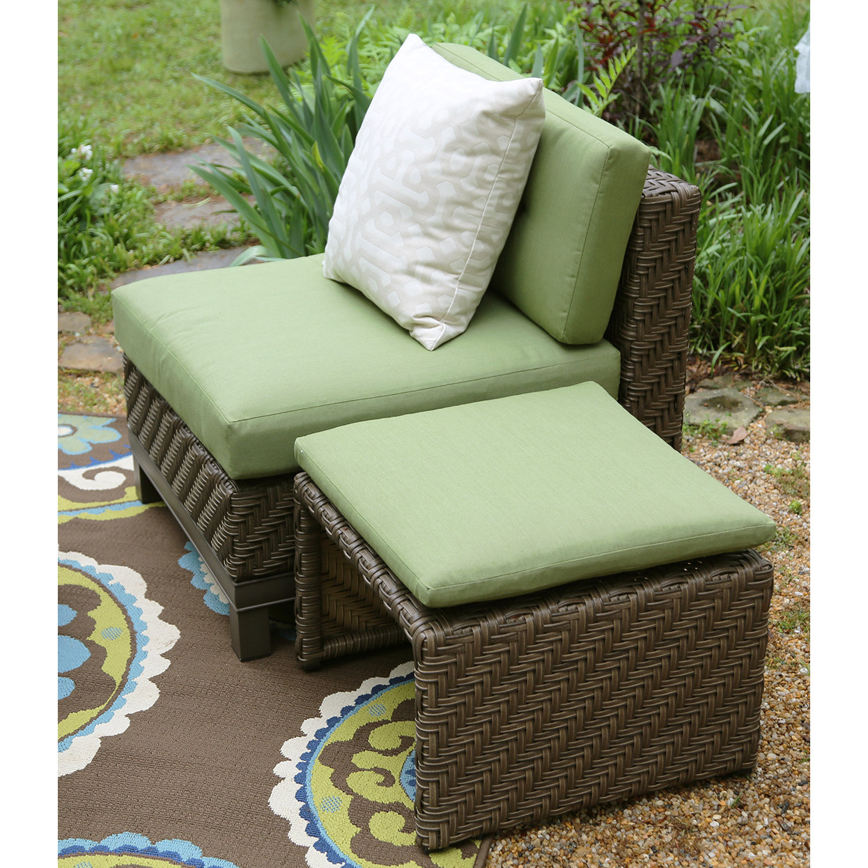 AE Outdoor Hampton 8 Piece Sectional Seating Group with Cushions