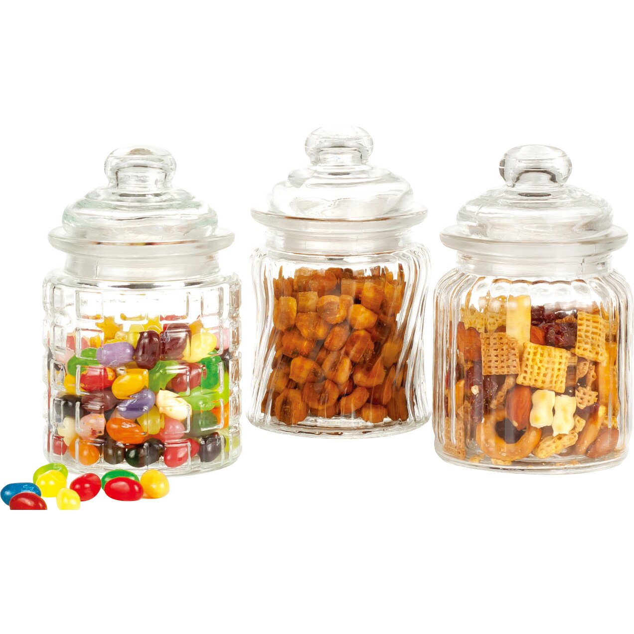 Longden 3-Piece Mini Glass Canister Set & Reviews | Wayfair