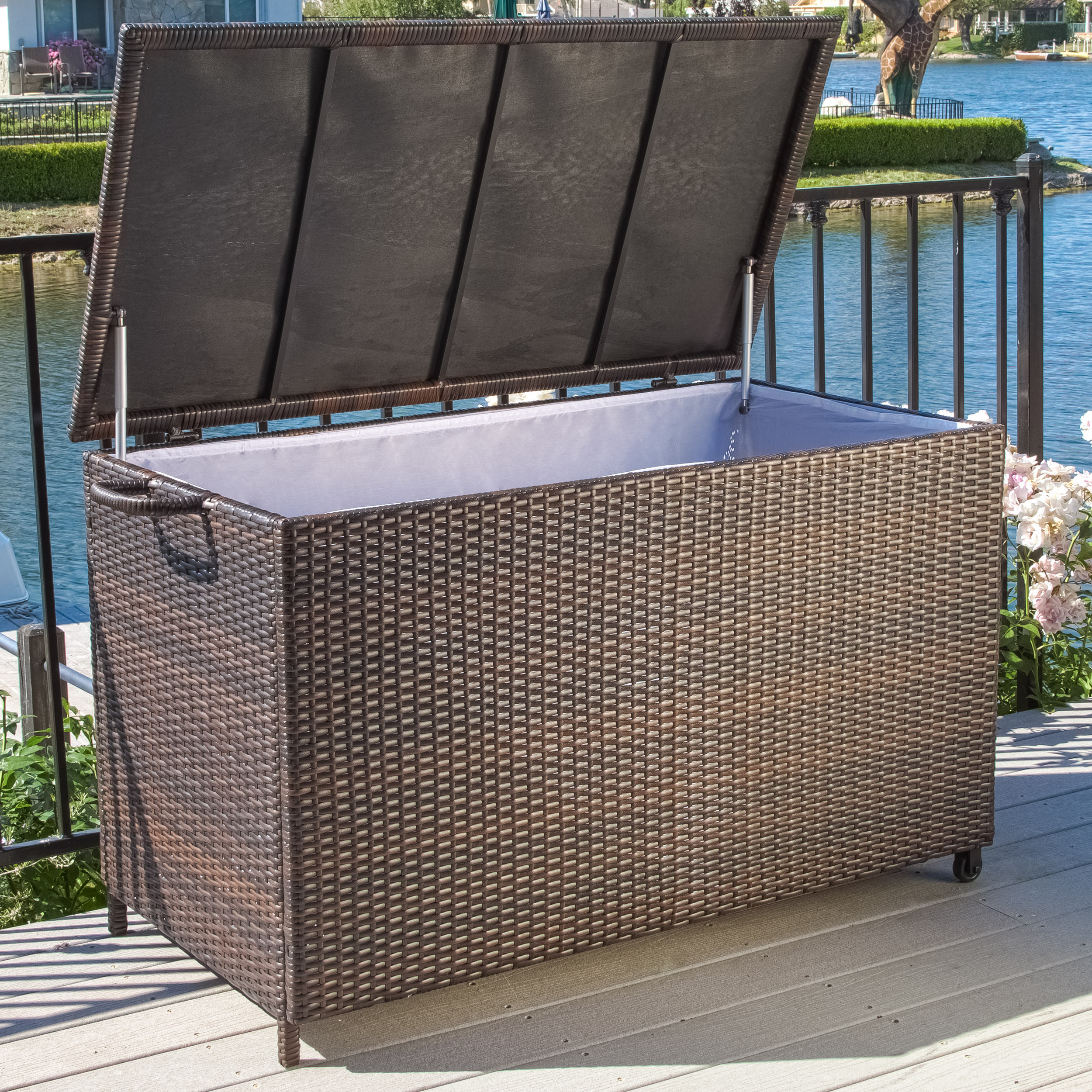 Home Loft Concepts Hampton 150 Gallon Wicker Deck Box & Reviews